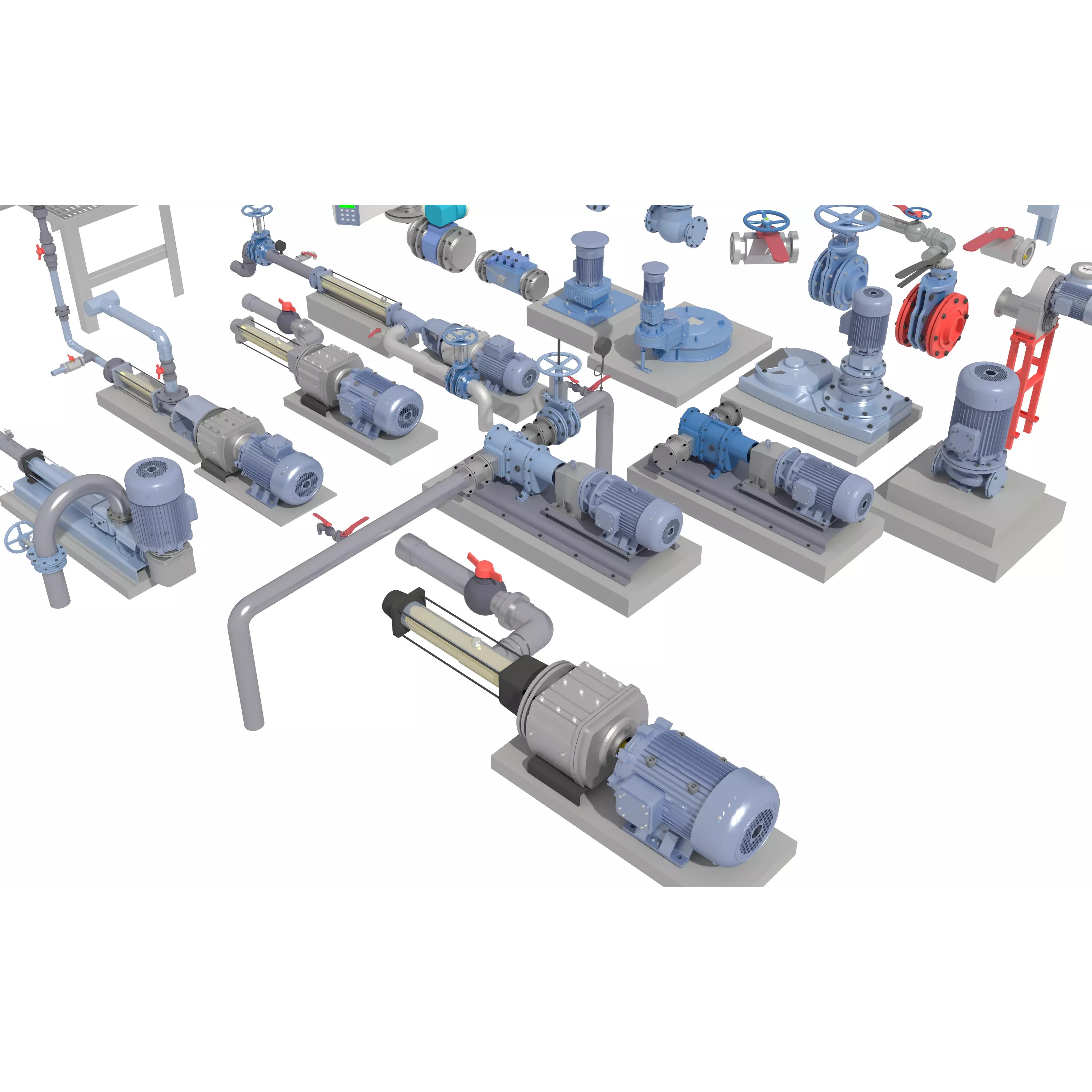 Industrial Valve Electric Motor - Low-Poly Game-Ready 3D Model - View 6