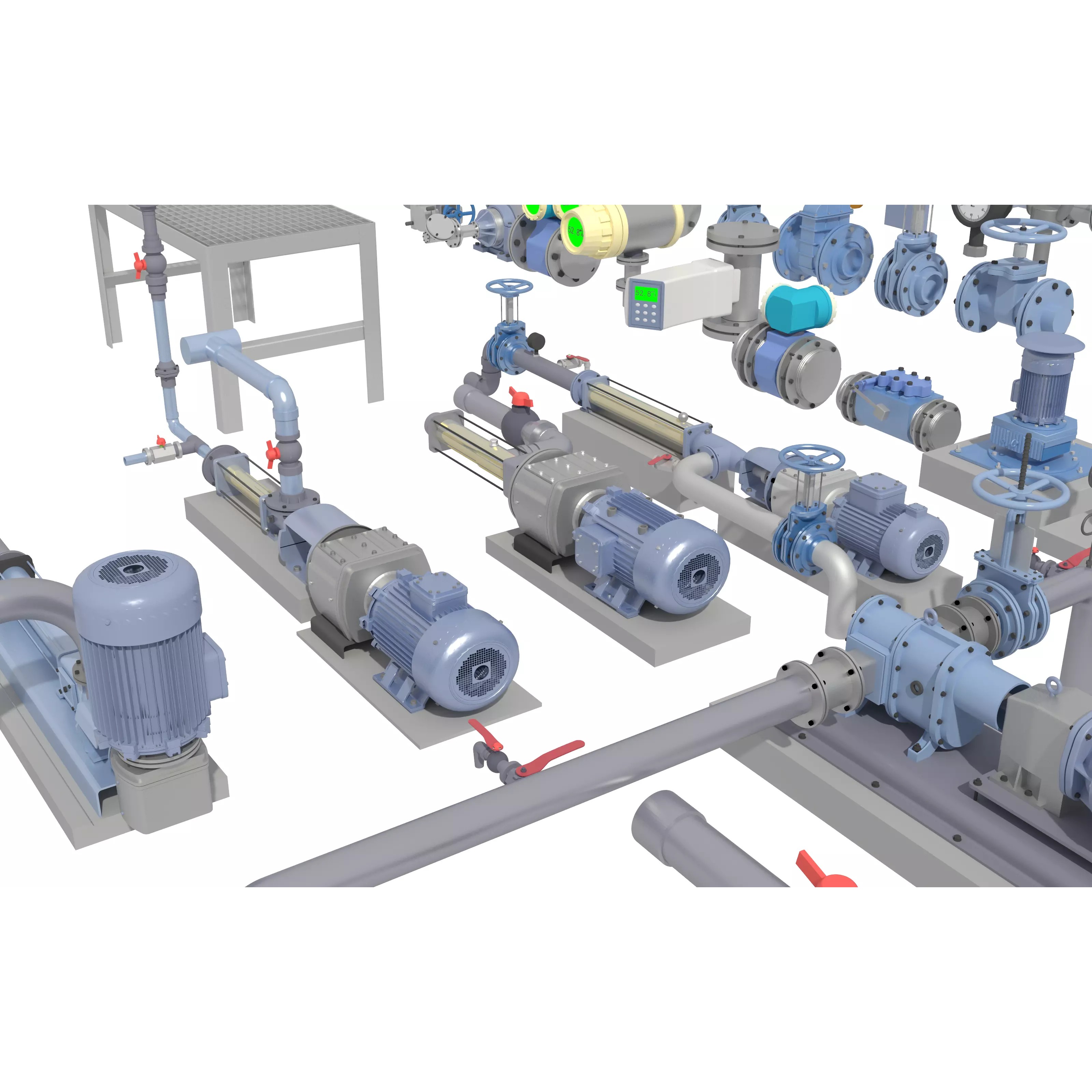 Industrial Valve Electric Motor - Low-Poly Game-Ready 3D Model - View 8