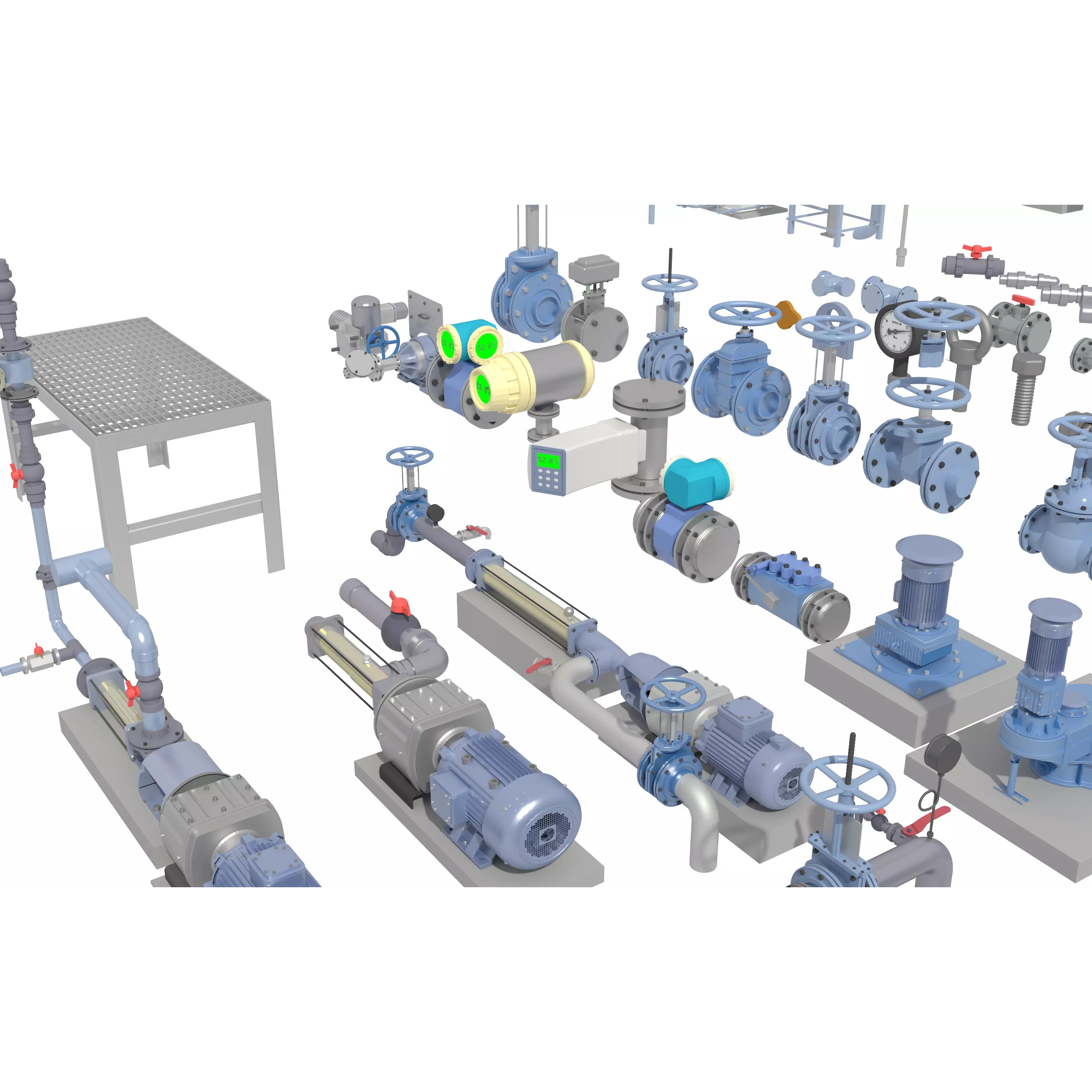 Industrial Valve Electric Motor - Low-Poly Game-Ready 3D Model - View 9