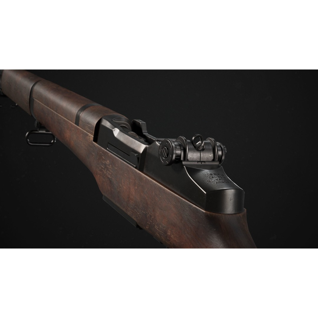 M1 Garand Rifle 3D Model – Low Poly Game Asset, FBX, Blender - View 5