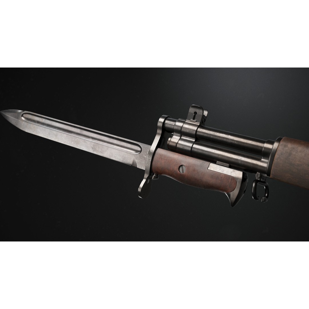 M1 Garand Rifle 3D Model – Low Poly Game Asset, FBX, Blender - View 8