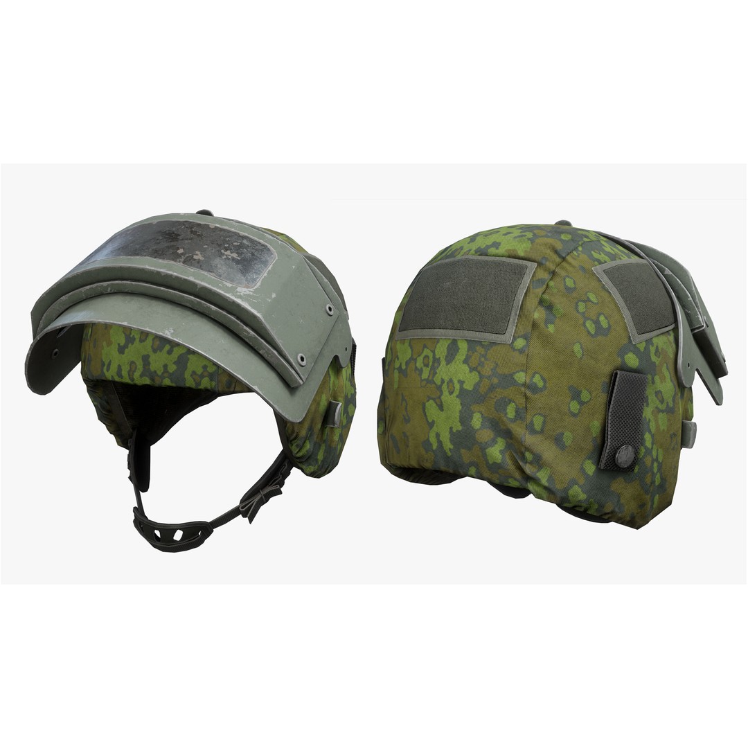 Helmet 3D Model – Low Poly Game-Ready Tactical Armor, FBX - View 10