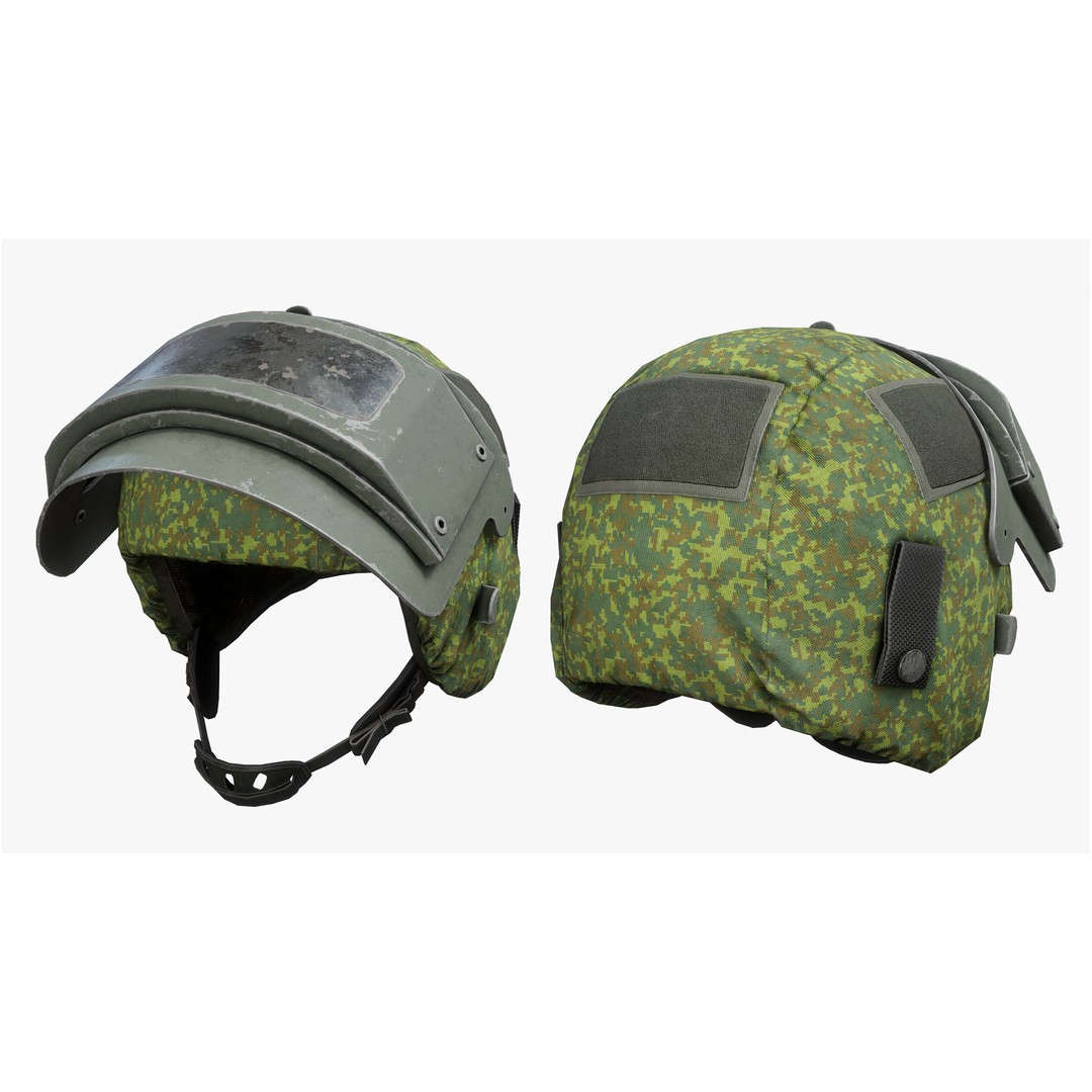 Helmet 3D Model – Low Poly Game-Ready Tactical Armor, FBX - View 11