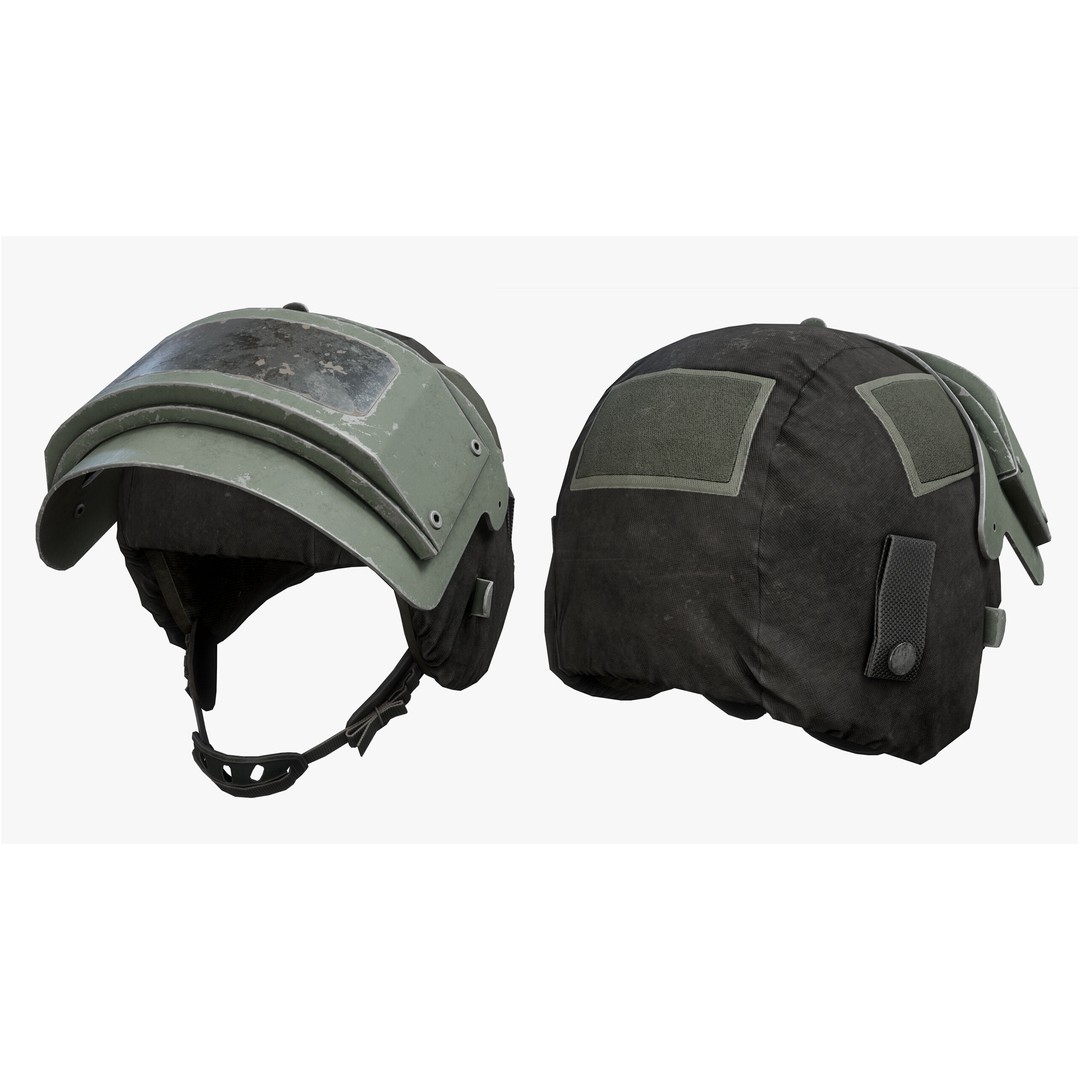 Helmet 3D Model – Low Poly Game-Ready Tactical Armor, FBX - View 12