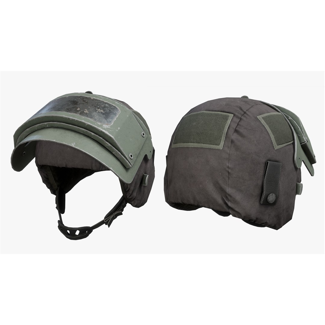 Helmet 3D Model – Low Poly Game-Ready Tactical Armor, FBX - View 13