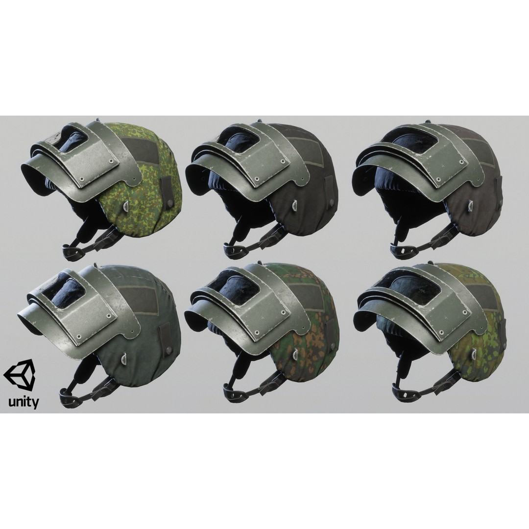 Helmet 3D Model – Low Poly Game-Ready Tactical Armor, FBX - View 14
