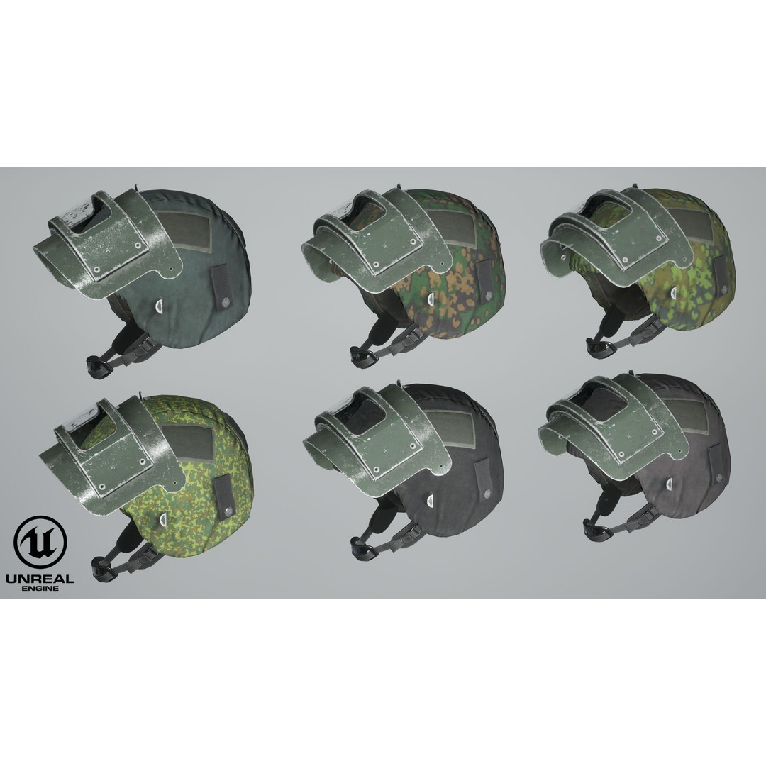 Helmet 3D Model – Low Poly Game-Ready Tactical Armor, FBX - View 15