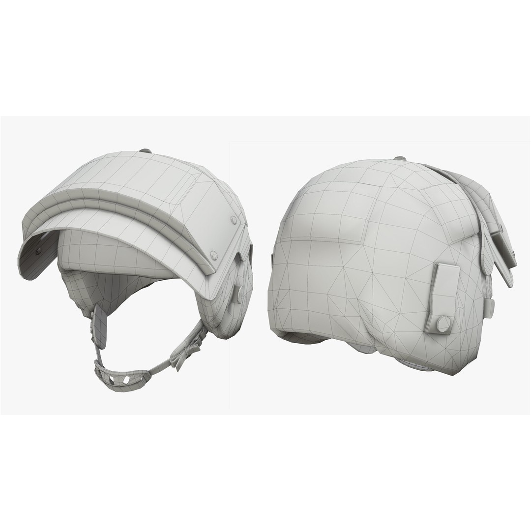 Helmet 3D Model – Low Poly Game-Ready Tactical Armor, FBX - View 16