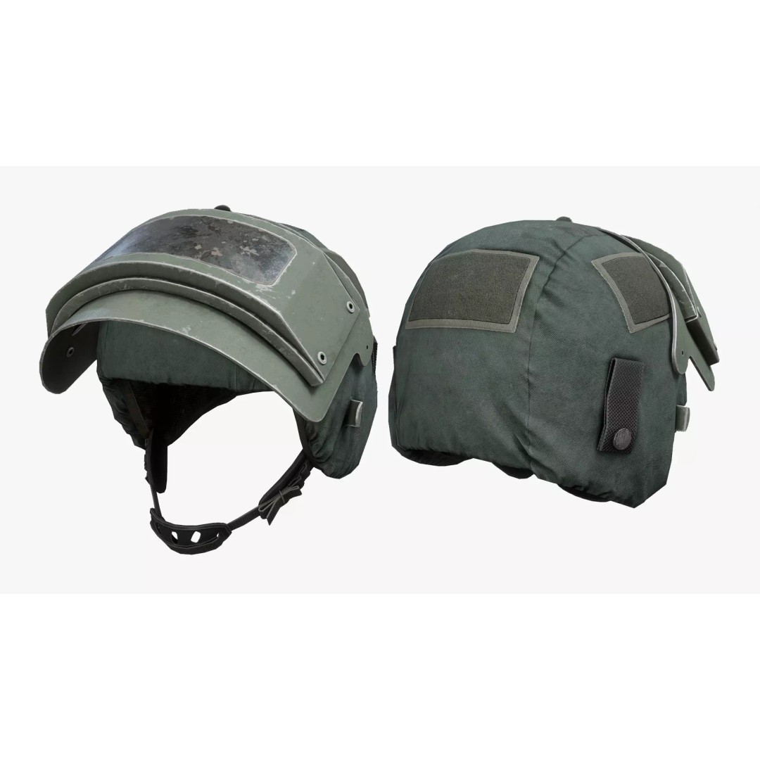 Helmet 3D Model – Low Poly Game-Ready Tactical Armor, FBX - View 2