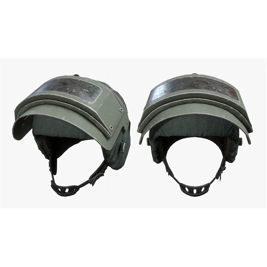 Helmet 3D Model – Low Poly Game-Ready Tactical Armor, FBX - View 3