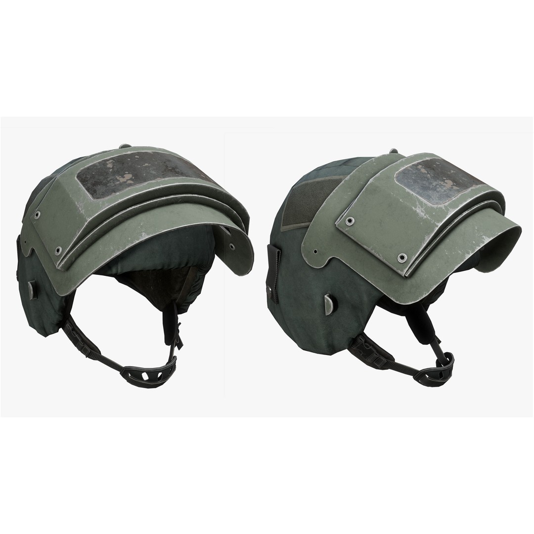 Helmet 3D Model – Low Poly Game-Ready Tactical Armor, FBX - View 4