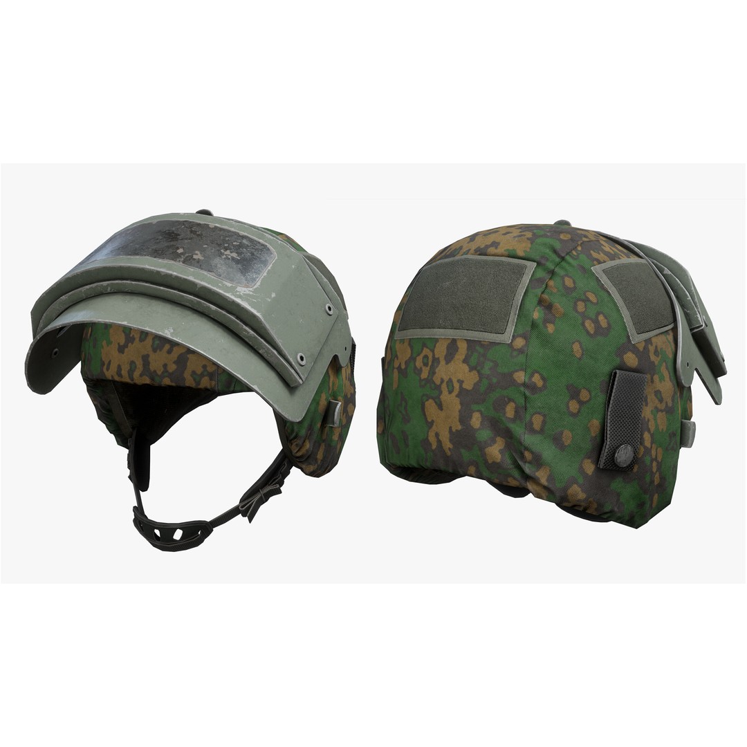 Helmet 3D Model – Low Poly Game-Ready Tactical Armor, FBX - View 9
