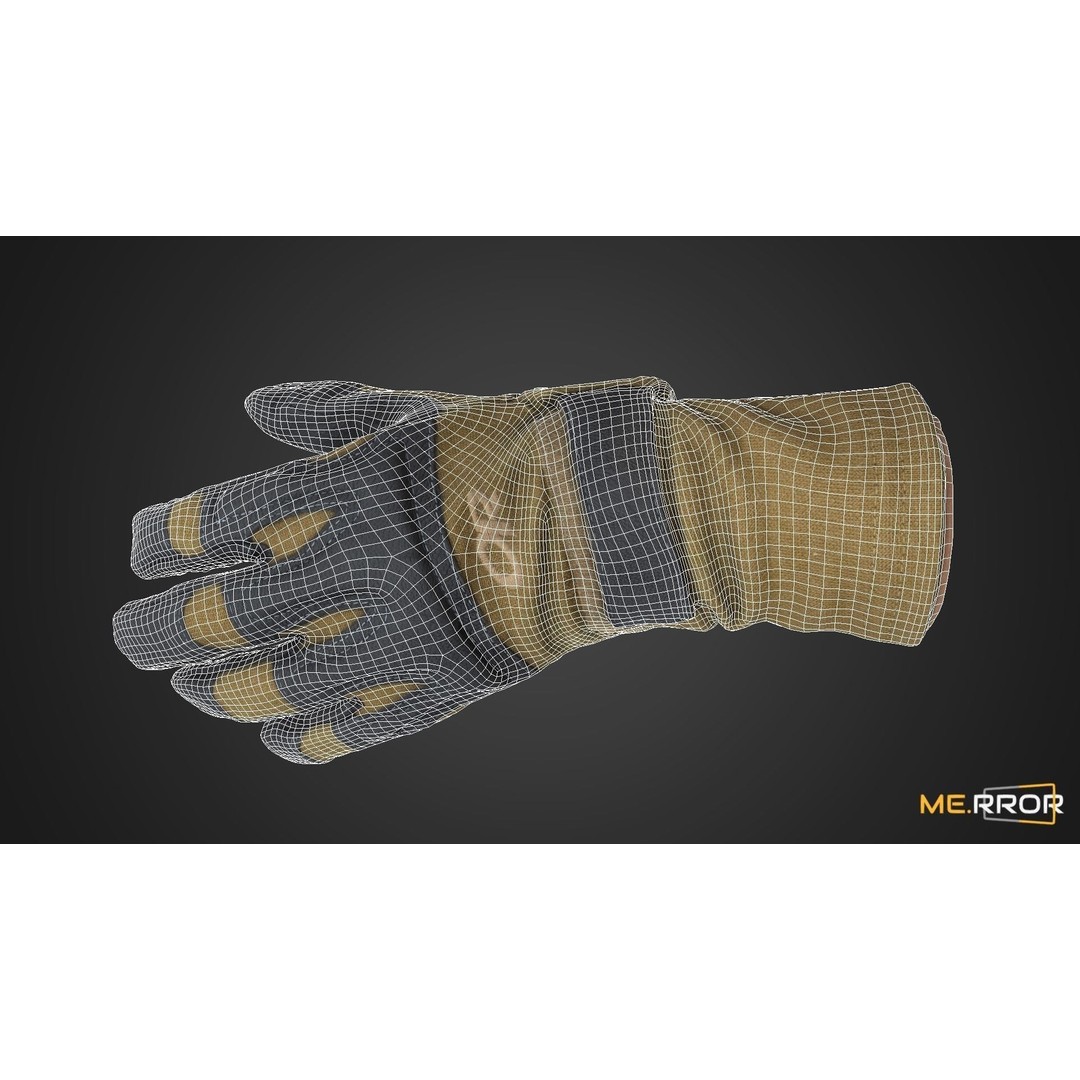 Military Tactical Glove 3D Model – Low Poly Game Ready Asset, FBX, OBJ - View 11