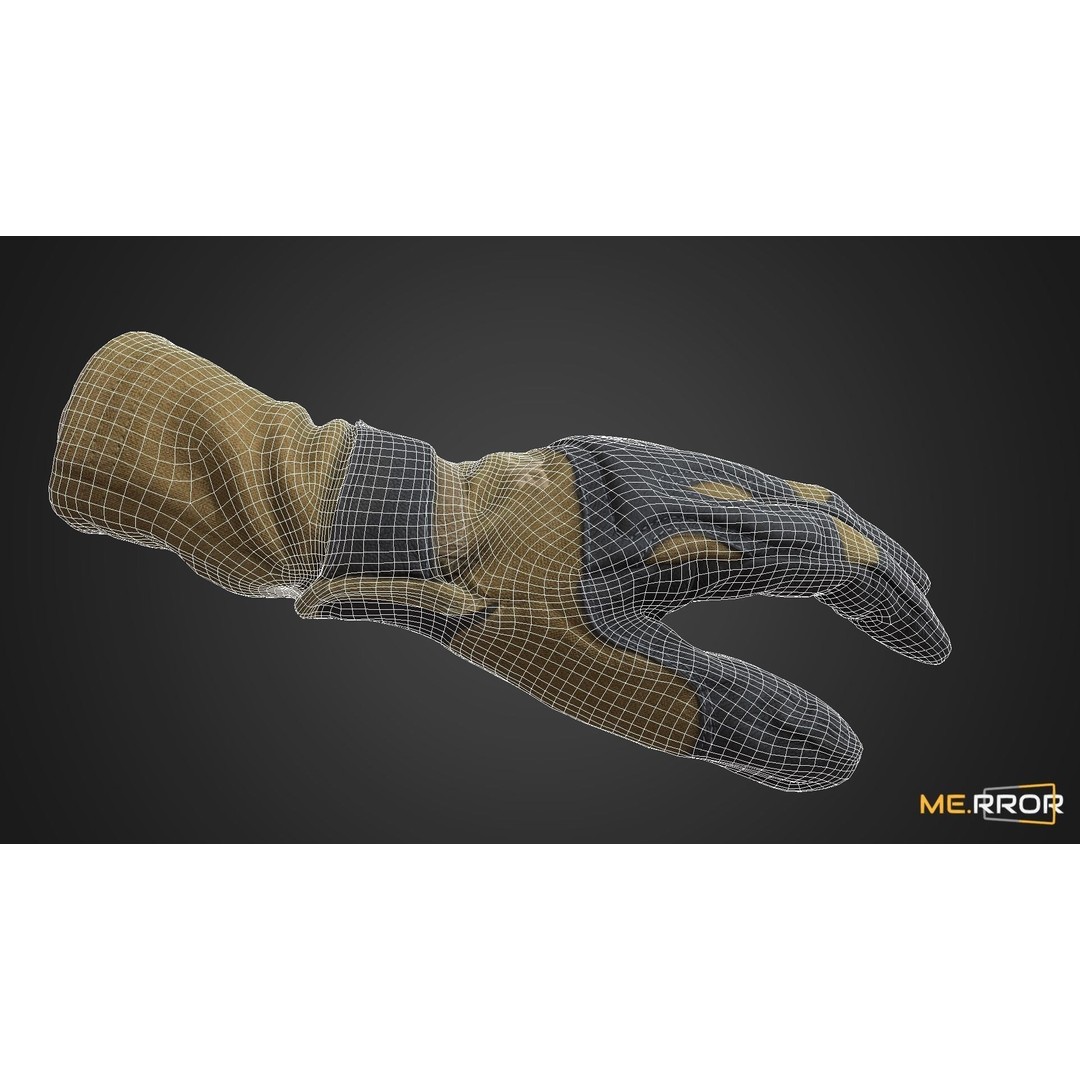 Military Tactical Glove 3D Model – Low Poly Game Ready Asset, FBX, OBJ - View 12