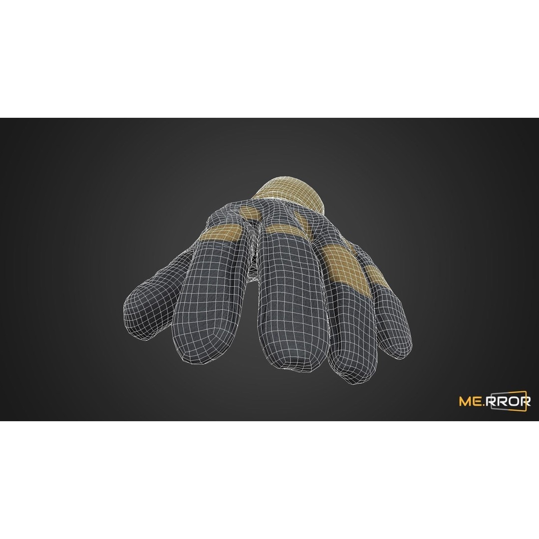 Military Tactical Glove 3D Model – Low Poly Game Ready Asset, FBX, OBJ - View 14
