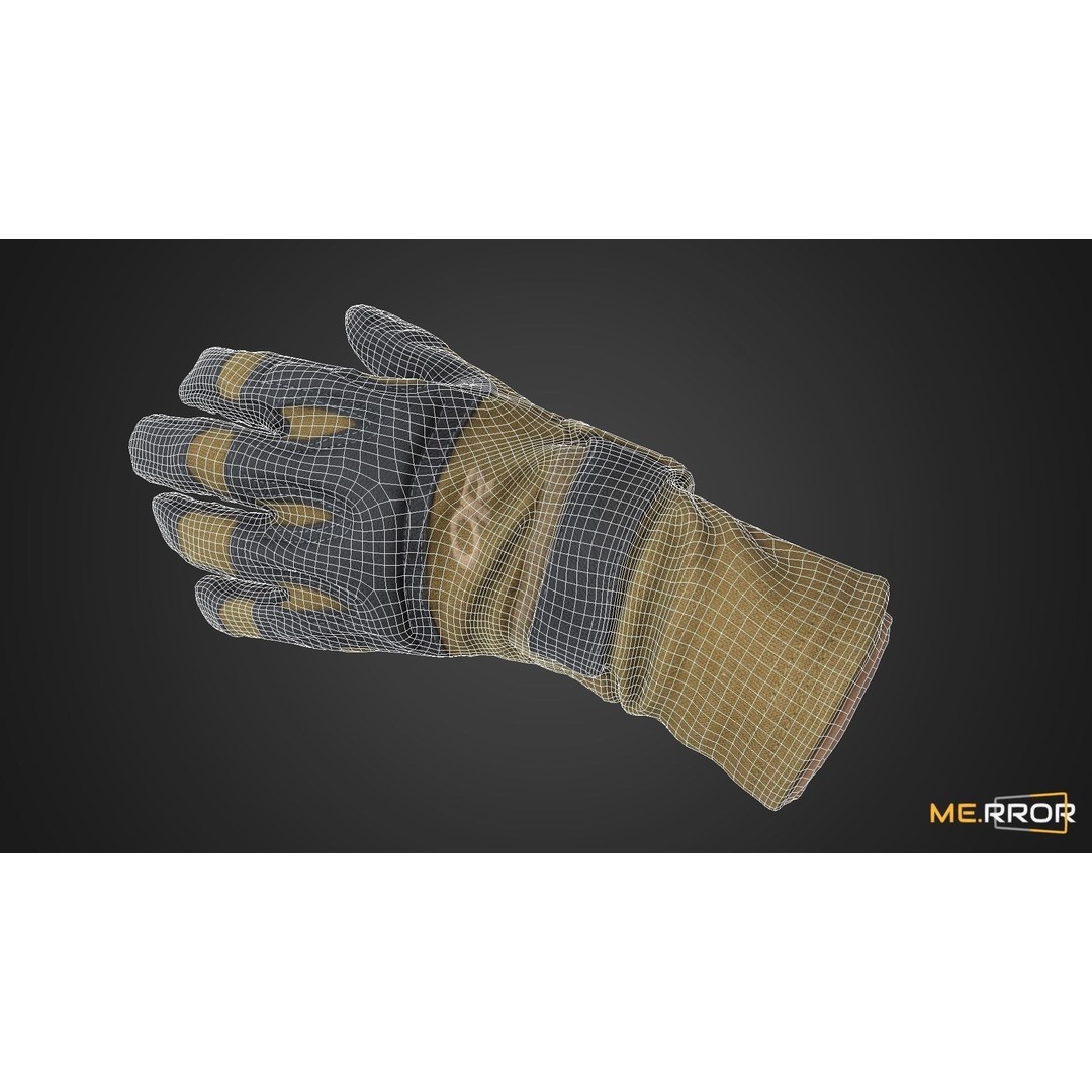 Military Tactical Glove 3D Model – Low Poly Game Ready Asset, FBX, OBJ - View 17