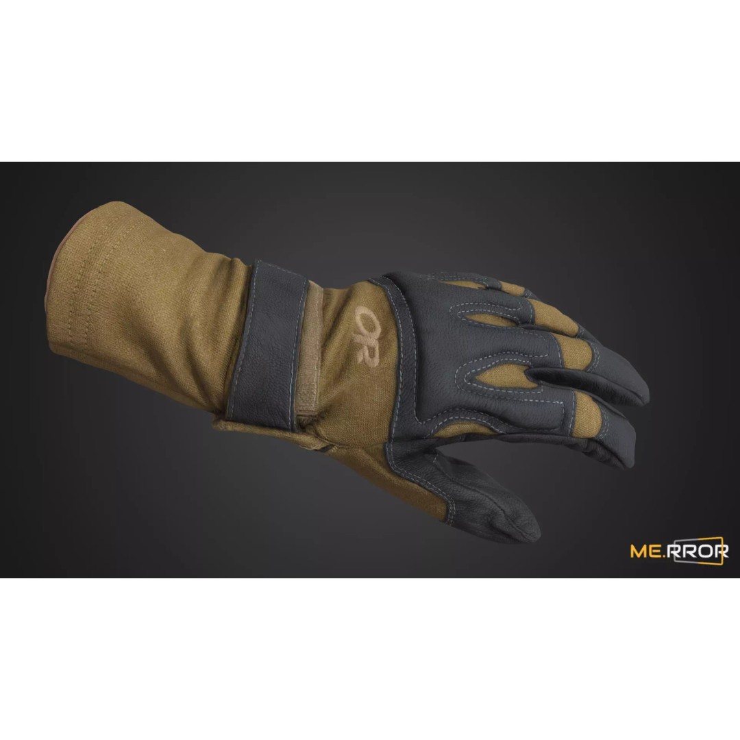 Military Tactical Glove 3D Model – Low Poly Game Ready Asset, FBX, OBJ - View 2
