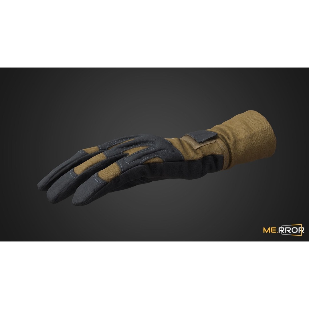 Military Tactical Glove 3D Model – Low Poly Game Ready Asset, FBX, OBJ - View 9