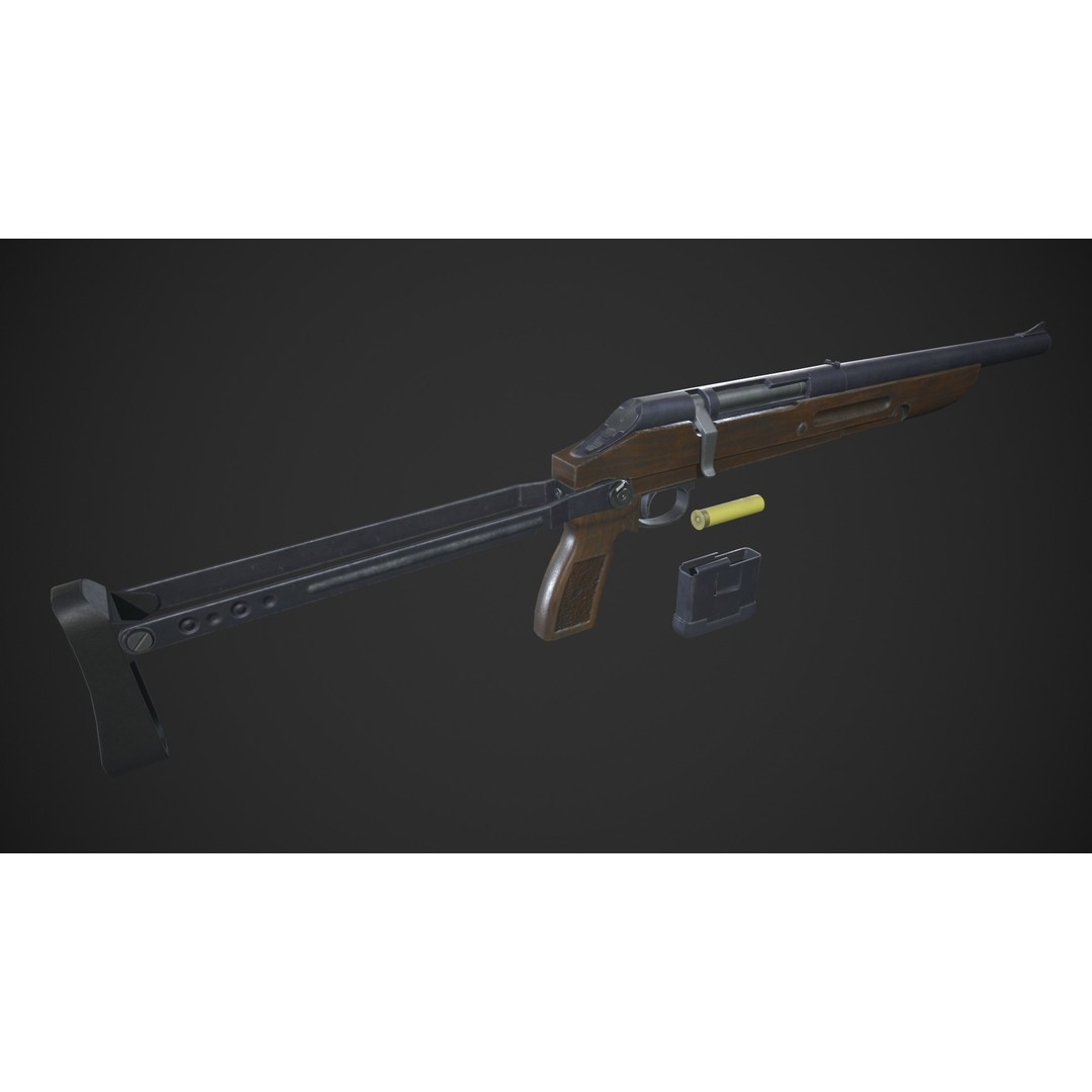 TOZ-106 Shotgun 3D Model – Low Poly Game Asset with PBR Textures - View 12