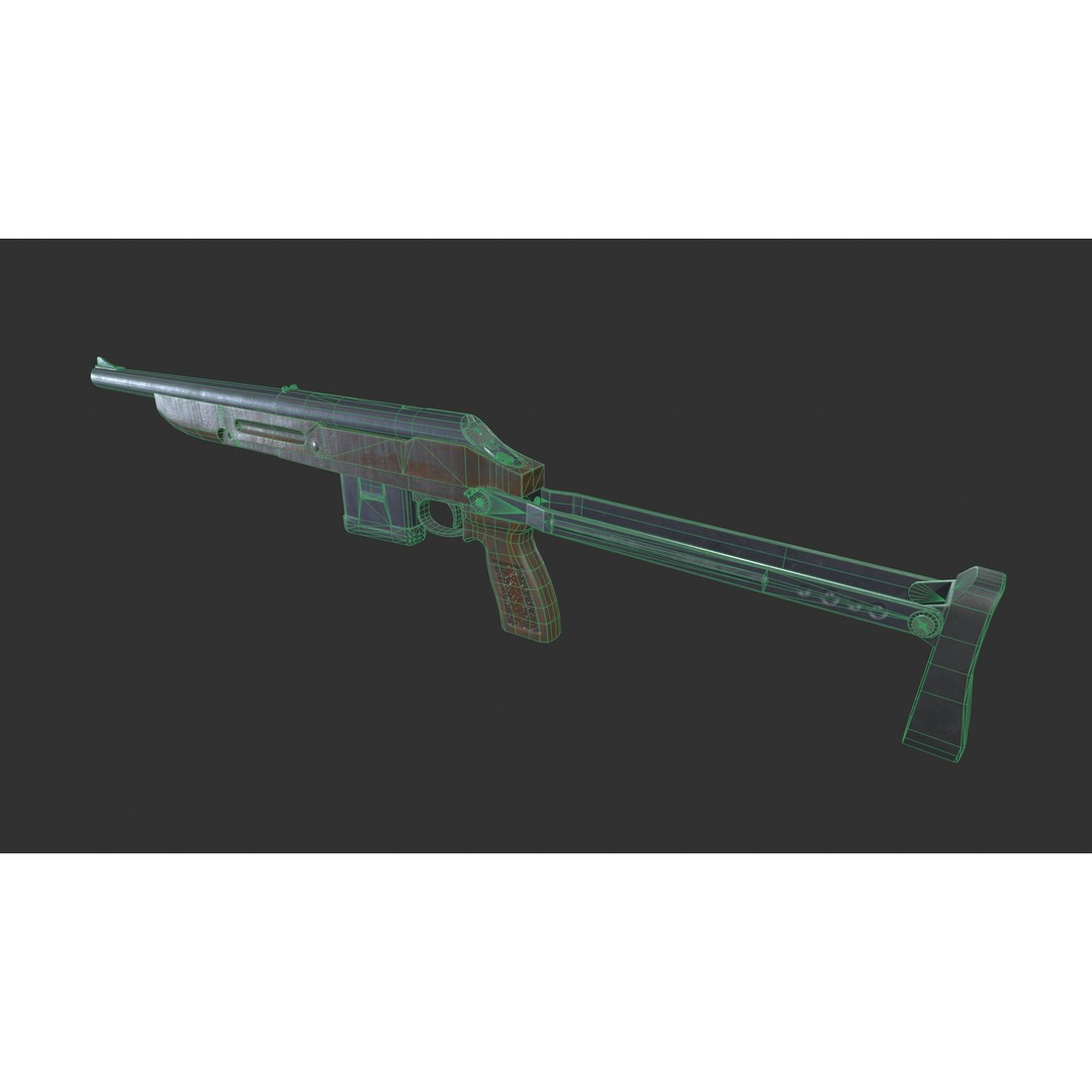 TOZ-106 Shotgun 3D Model – Low Poly Game Asset with PBR Textures - View 15