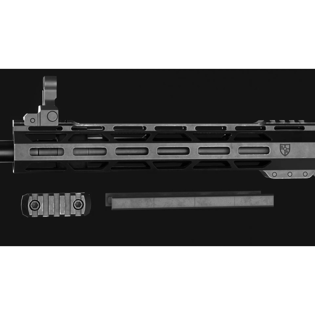 Alexander Arms 50 Beowulf Tactical AR-15 3D Model – Low Poly Game Asset, FBX - View 12