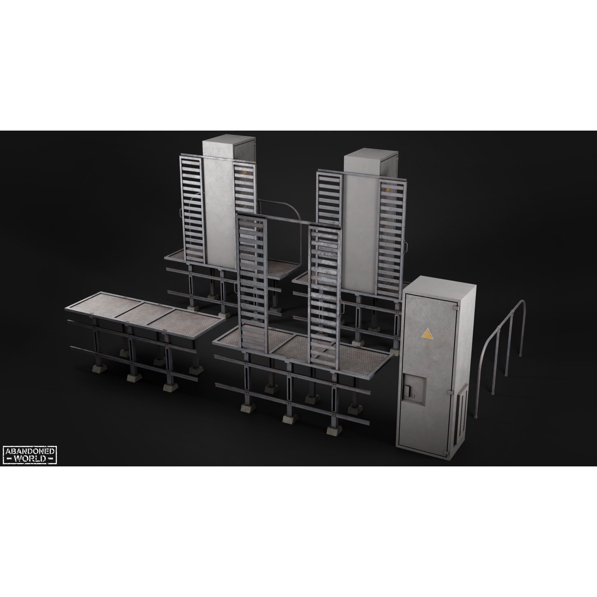 Old Electrical Boxes Set - Low-Poly Game-Ready 3D Model - View 13