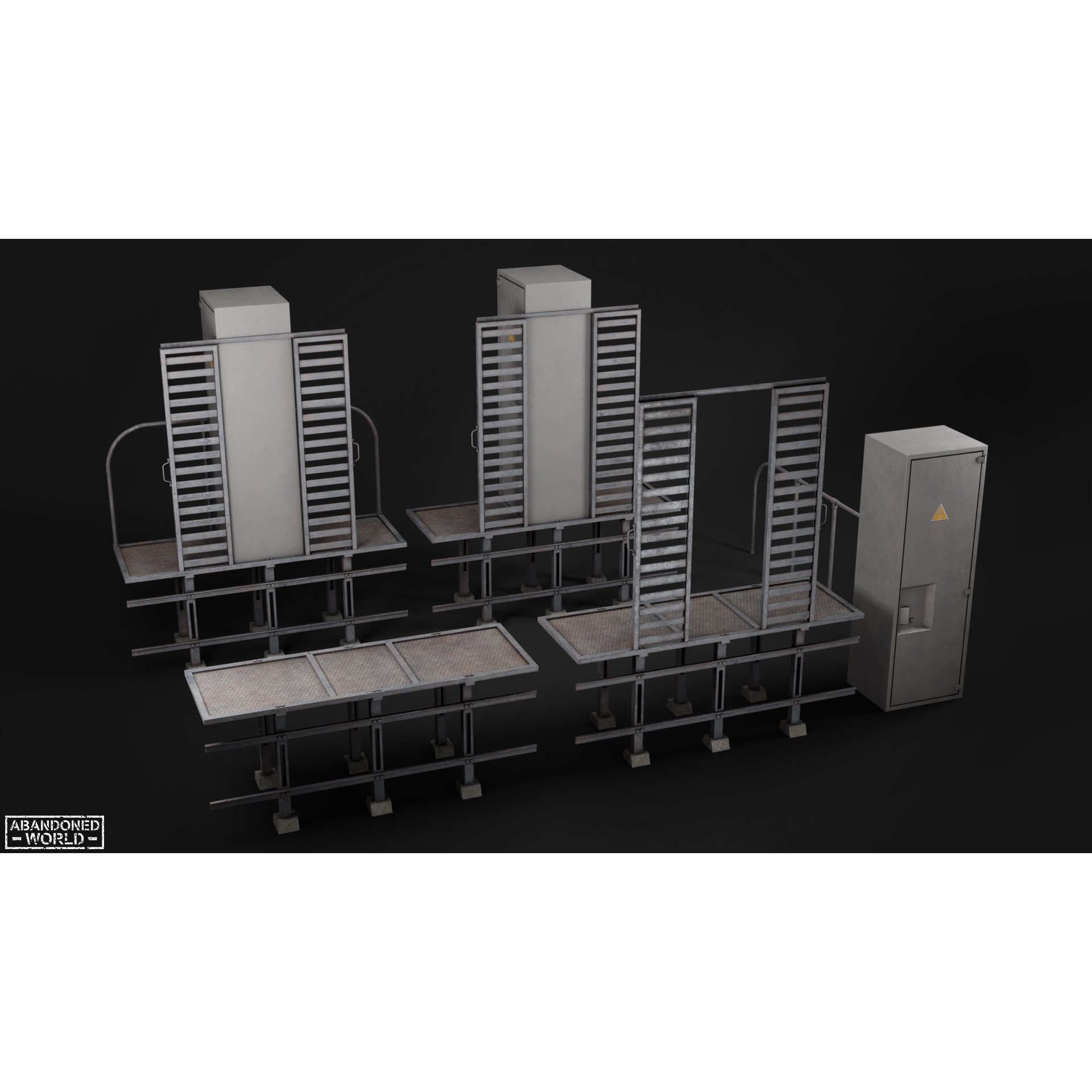 Old Electrical Boxes Set - Low-Poly Game-Ready 3D Model - View 16