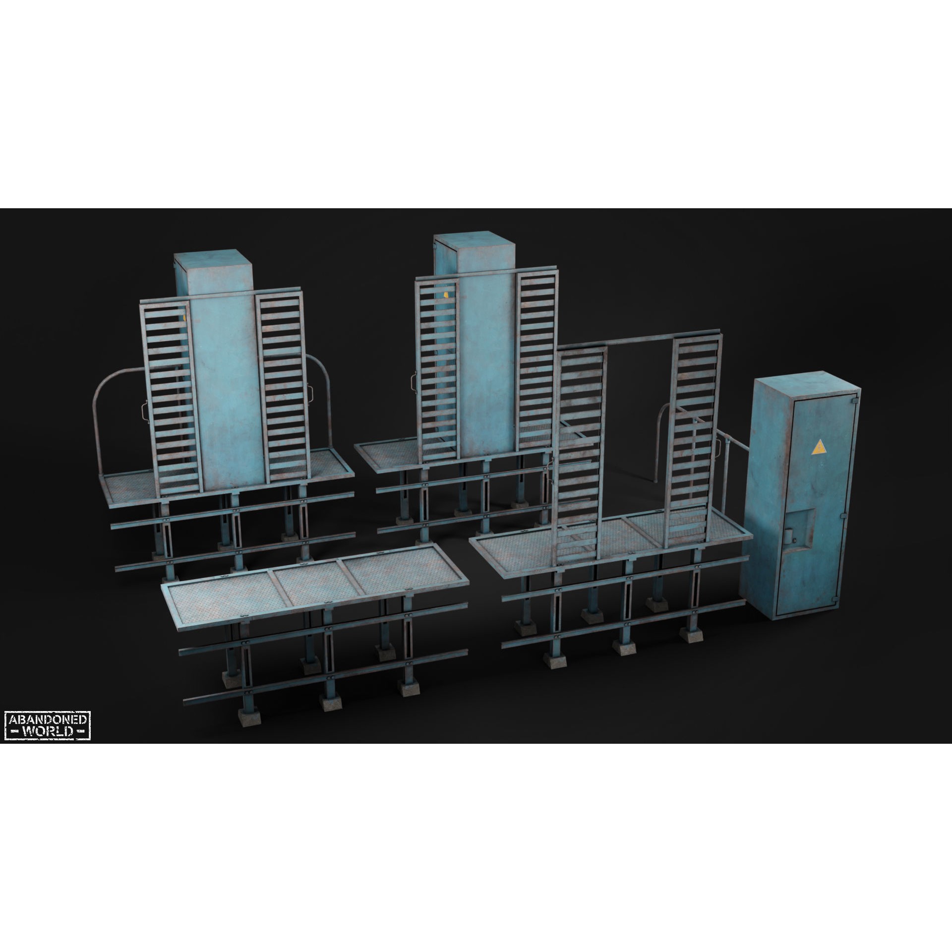 Old Electrical Boxes Set - Low-Poly Game-Ready 3D Model - View 17