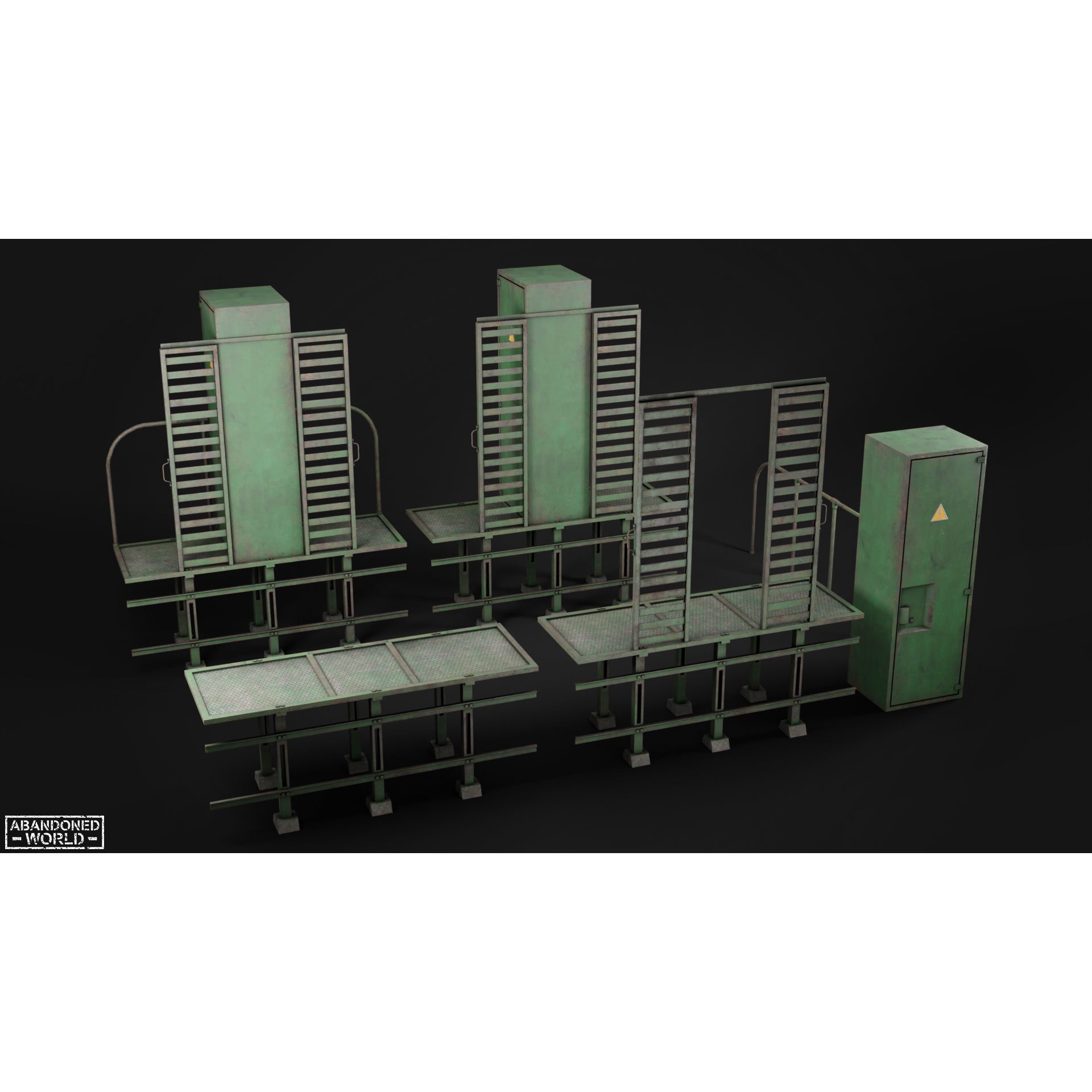 Old Electrical Boxes Set - Low-Poly Game-Ready 3D Model - View 18