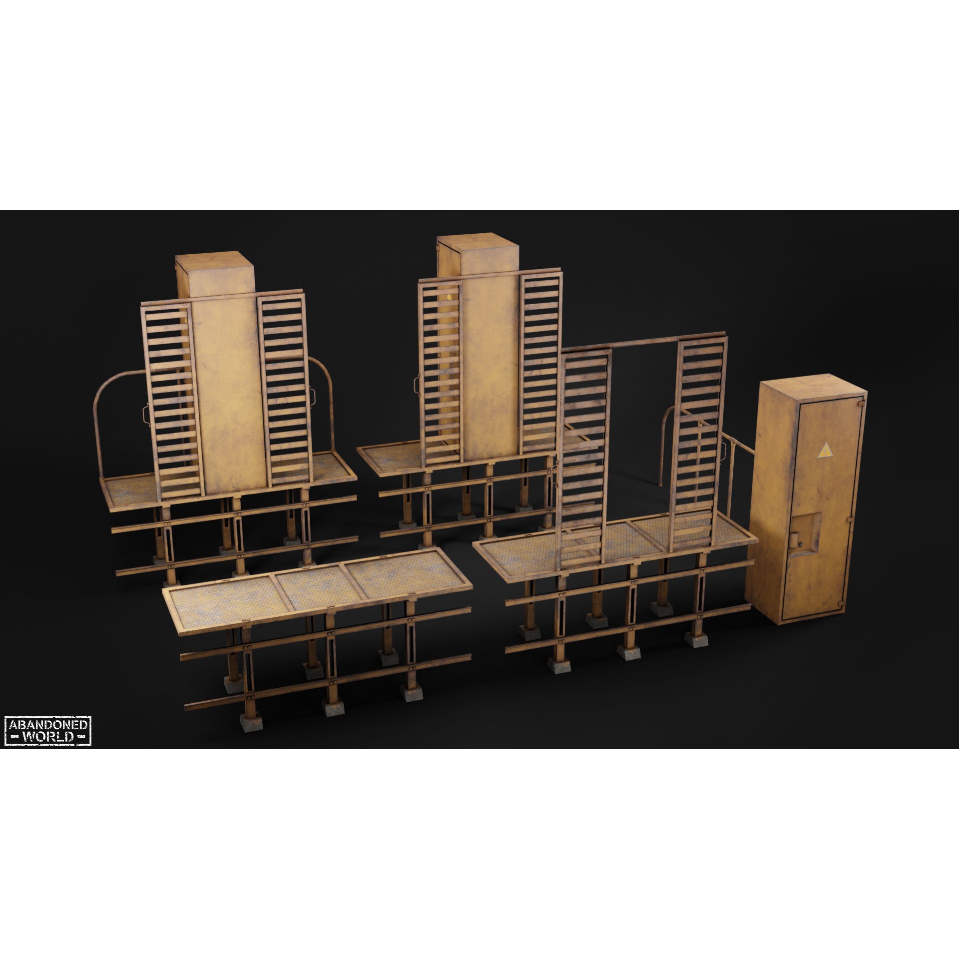 Old Electrical Boxes Set - Low-Poly Game-Ready 3D Model - View 20