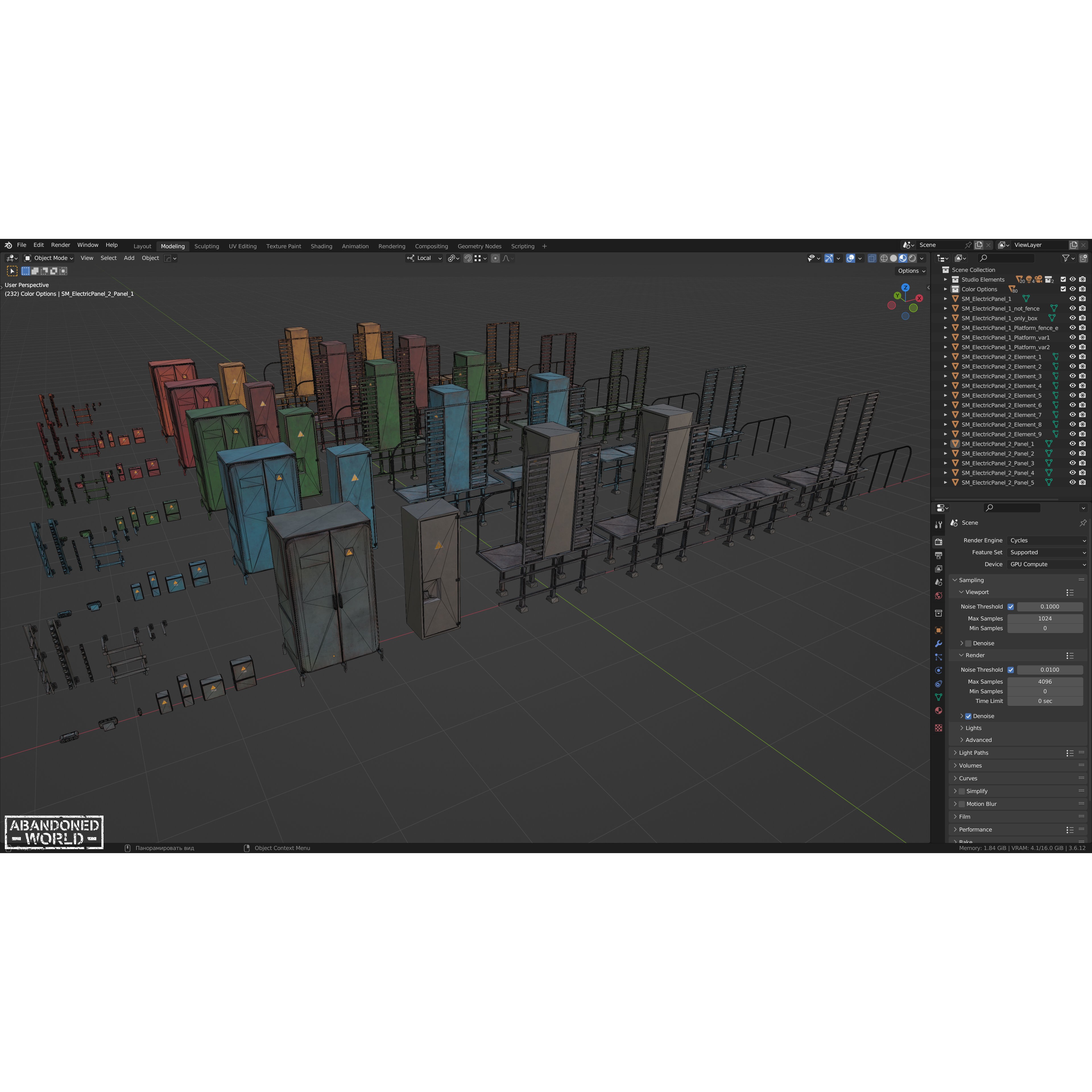 Old Electrical Boxes Set - Low-Poly Game-Ready 3D Model - View 22