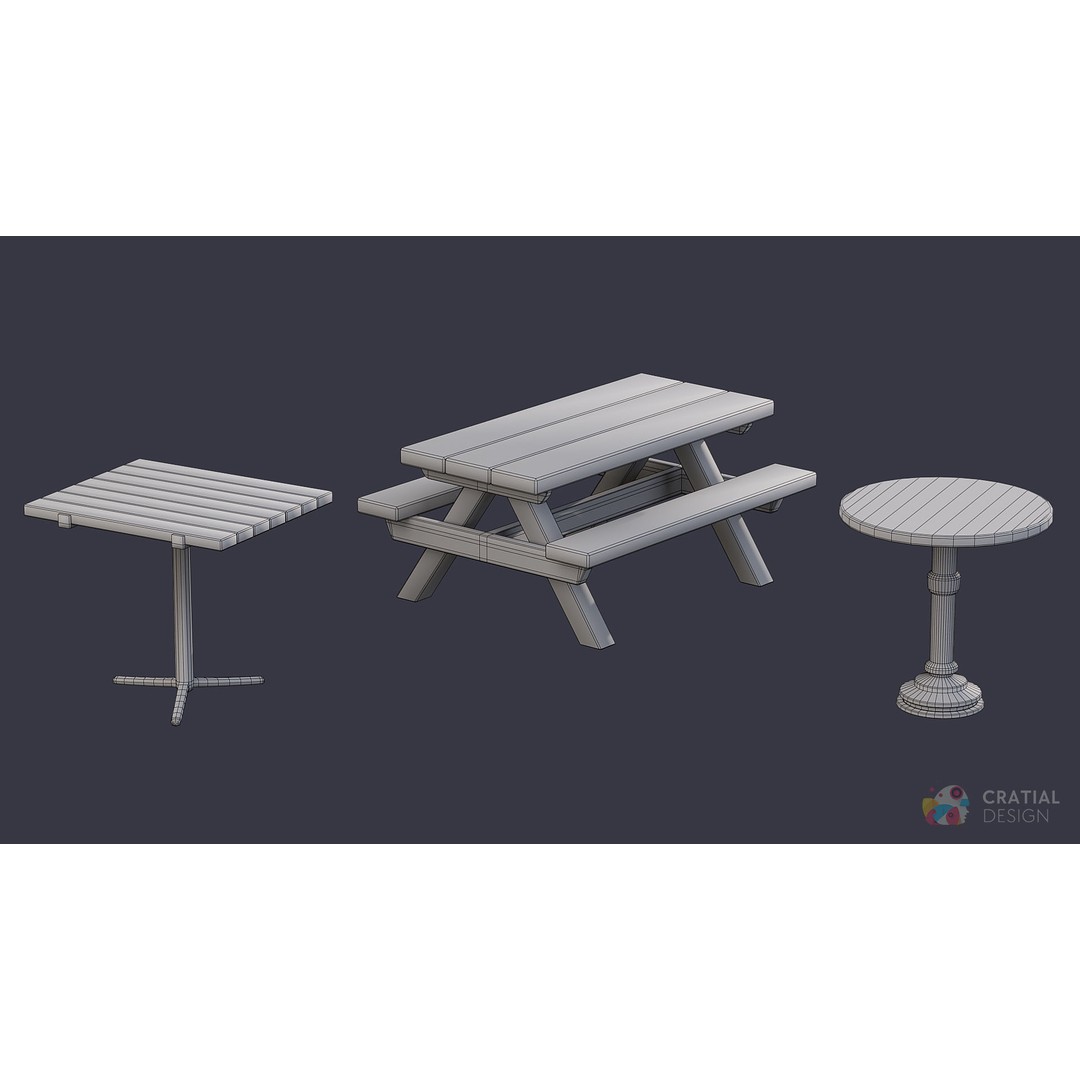 Stylized Patio Pack 3D Model – Cafe and Restaurant Theme, PBR Textures - View 12