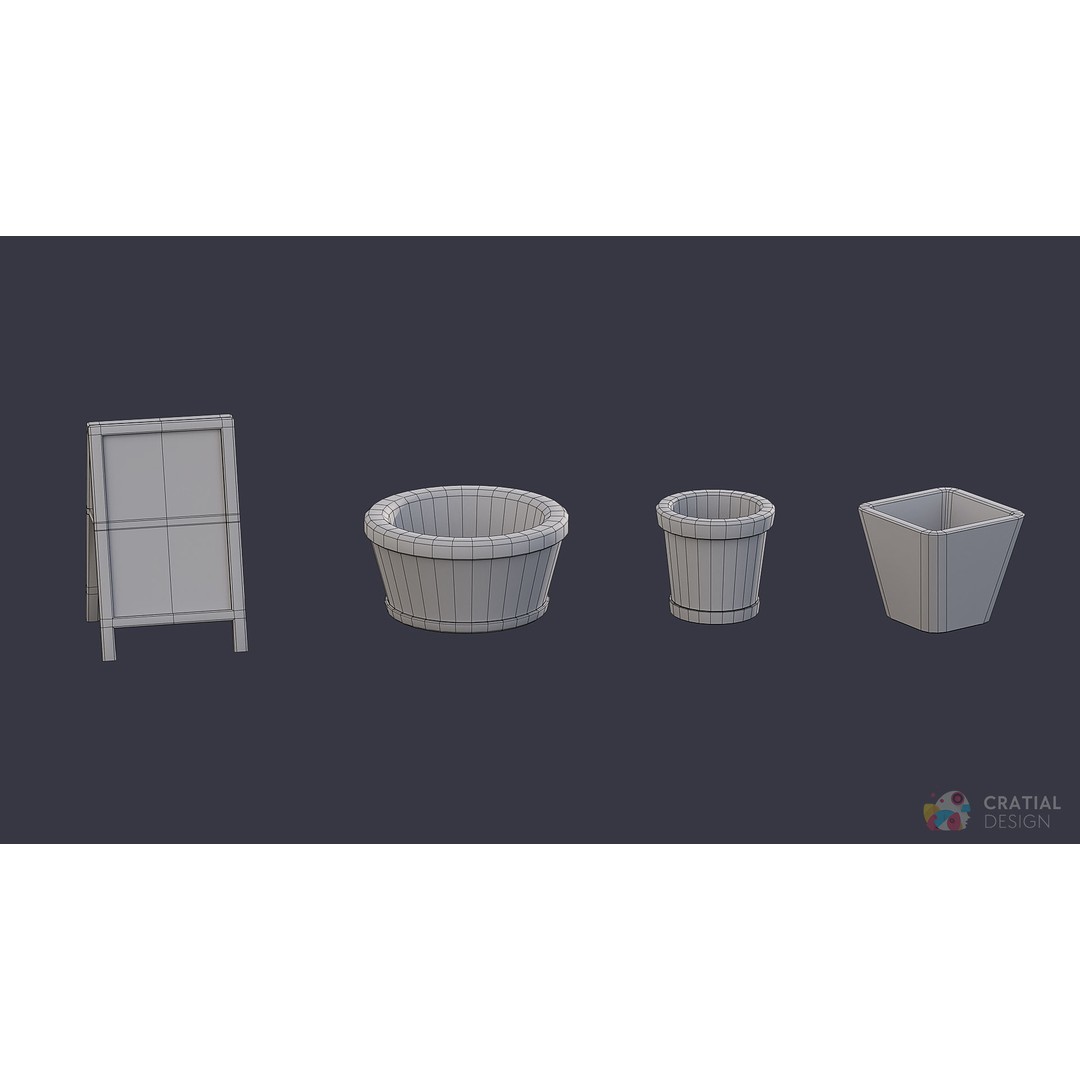 Stylized Patio Pack 3D Model – Cafe and Restaurant Theme, PBR Textures - View 13