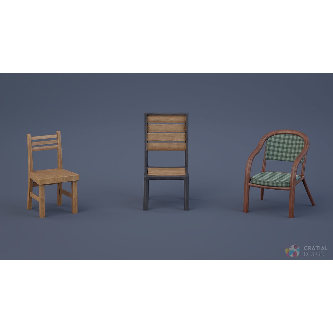 Stylized Patio Pack 3D Model – Cafe and Restaurant Theme, PBR Textures - View 3