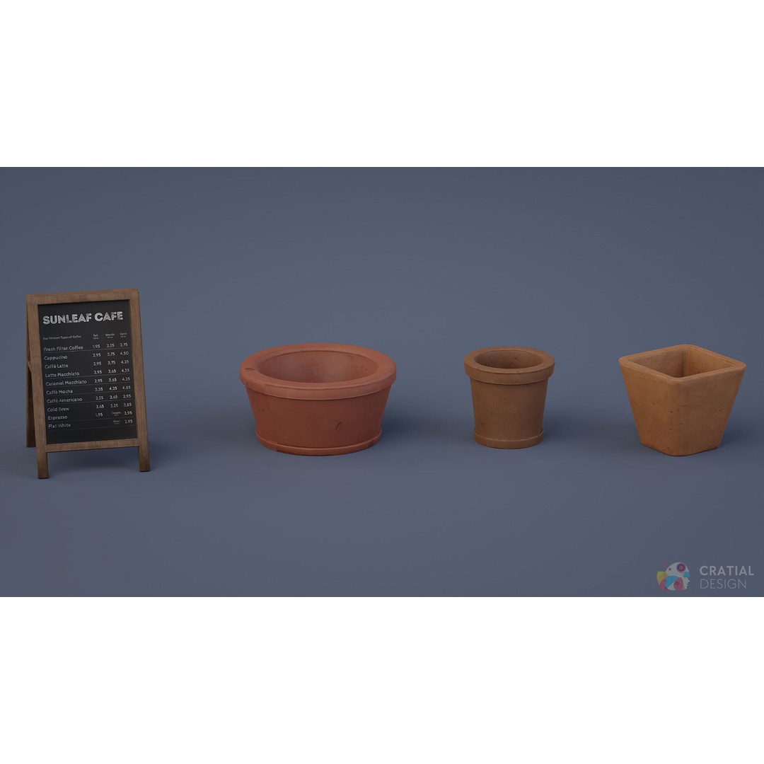 Stylized Patio Pack 3D Model – Cafe and Restaurant Theme, PBR Textures - View 7