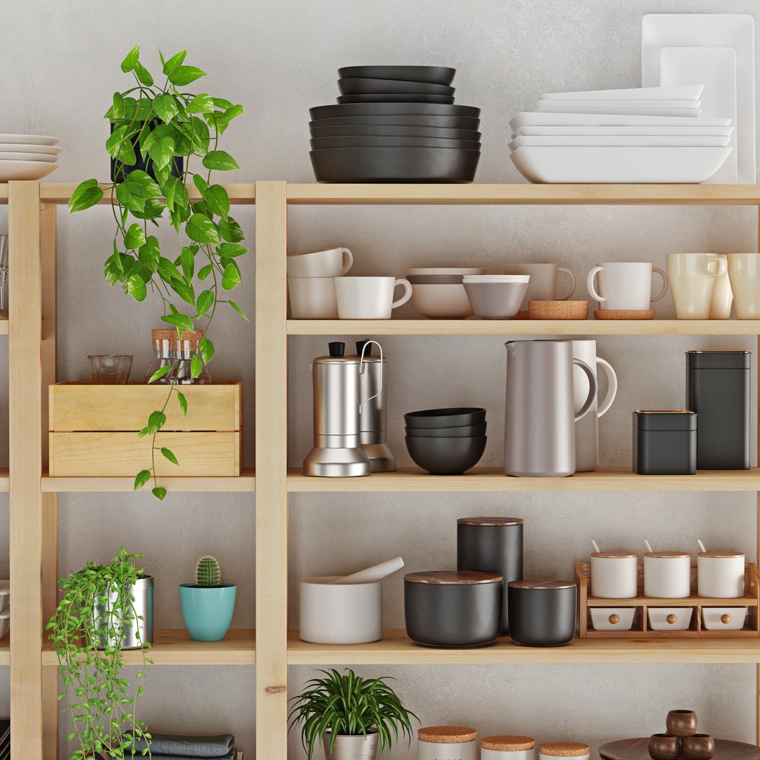 Kitchenware 3D Model – Tableware Set, PBR Textures, OBJ, FBX - View 5