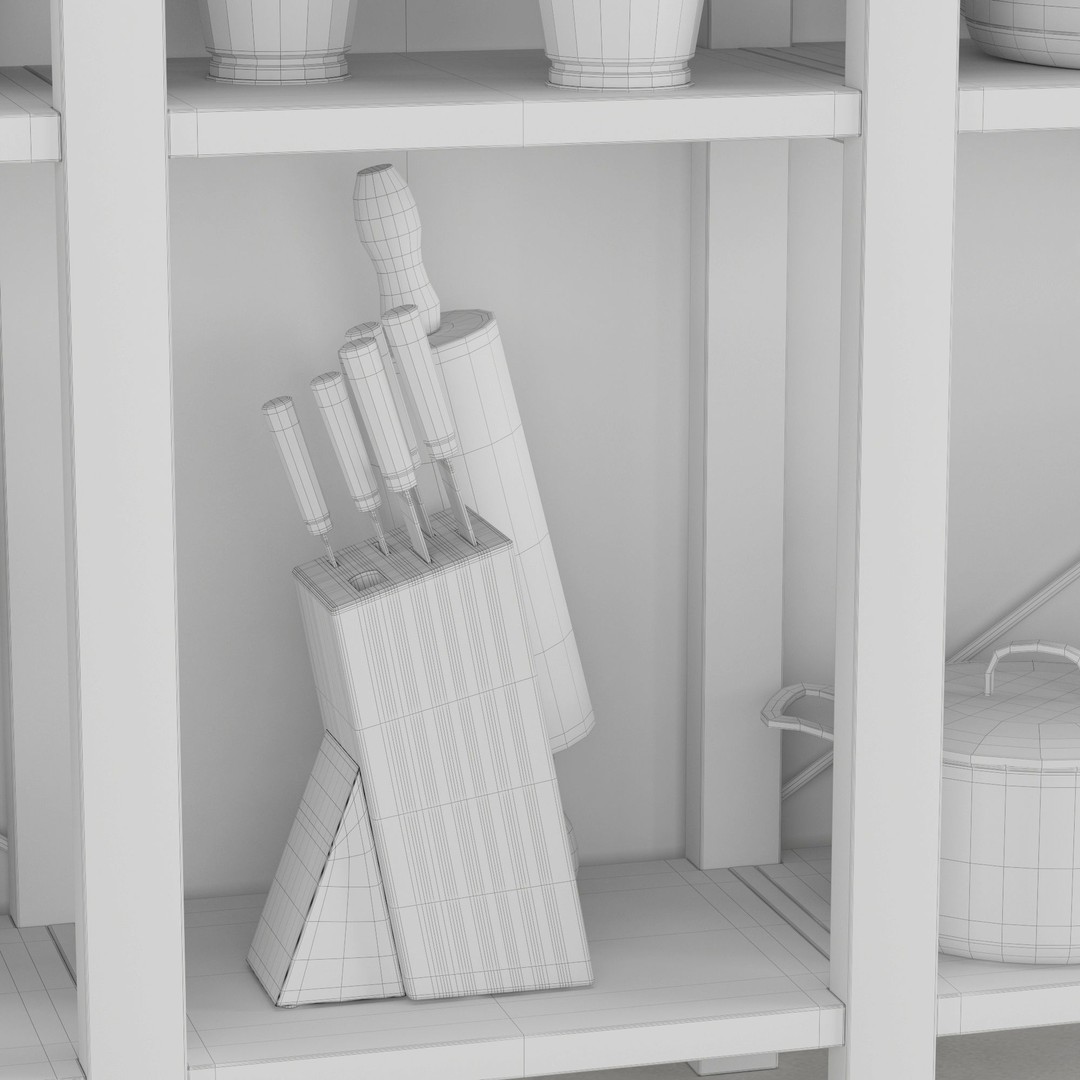 Kitchenware 3D Model – Tableware Set, PBR Textures, OBJ, FBX - View 7