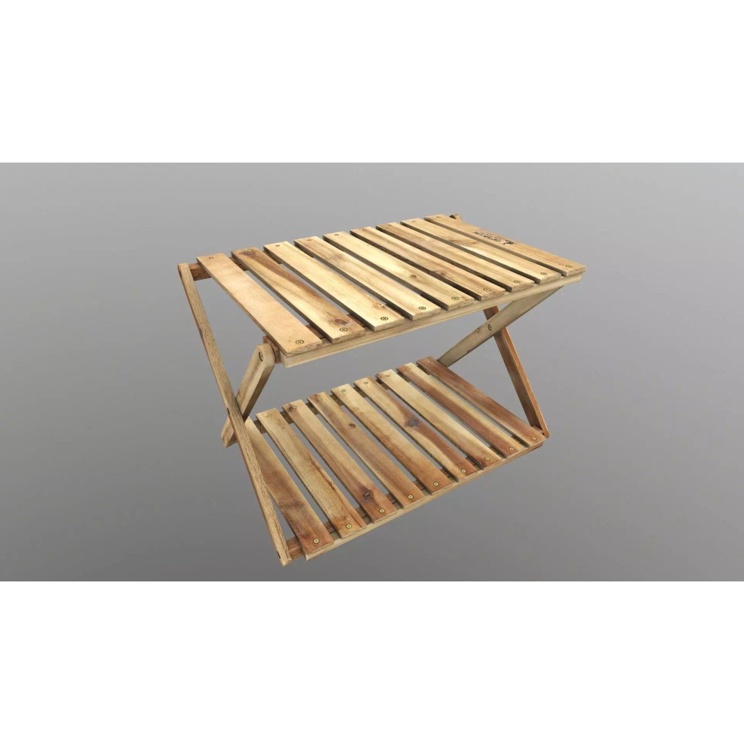 Foldable Wooden Rack 3D Model – Low Poly Game Asset, FBX - View 2