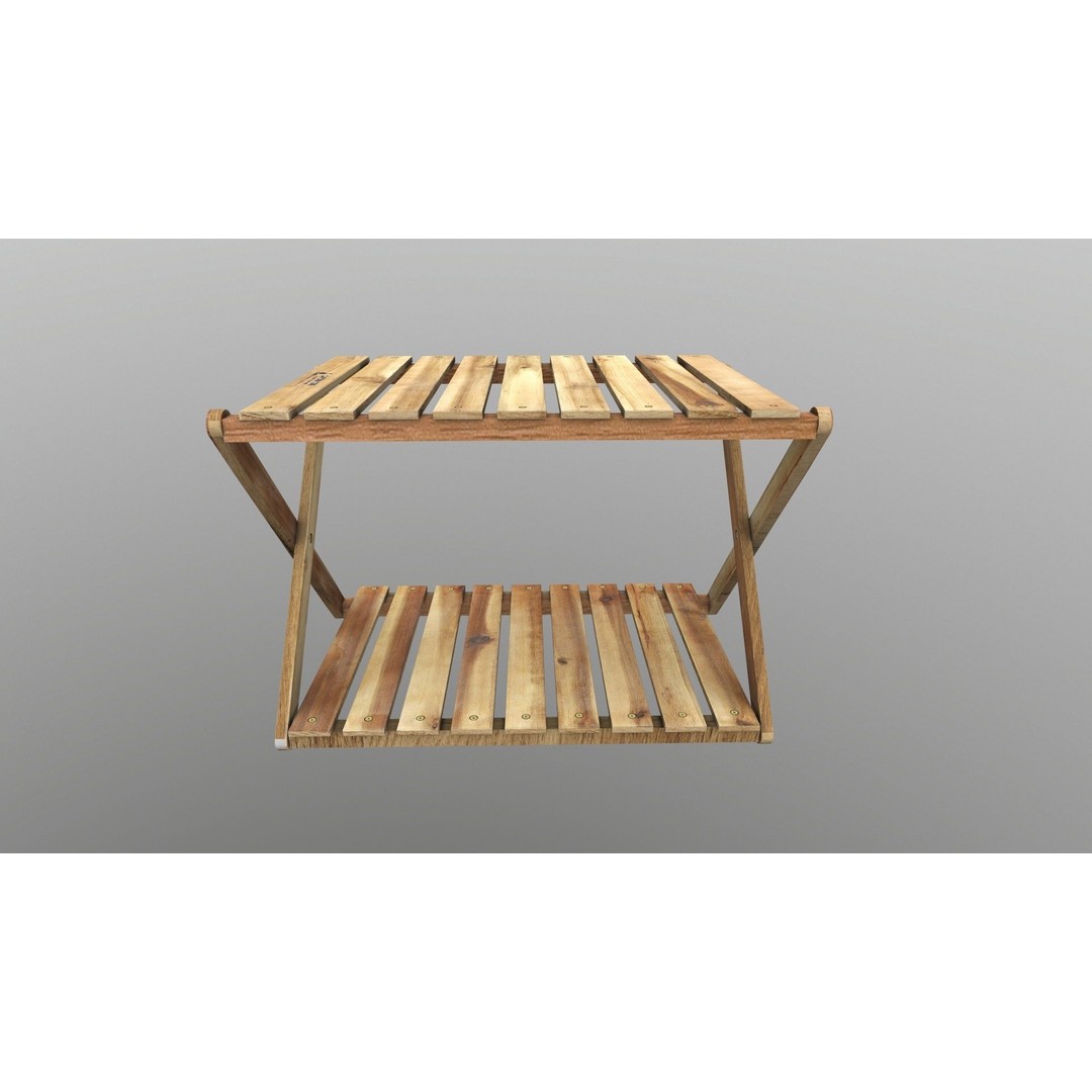 Foldable Wooden Rack 3D Model – Low Poly Game Asset, FBX - View 5