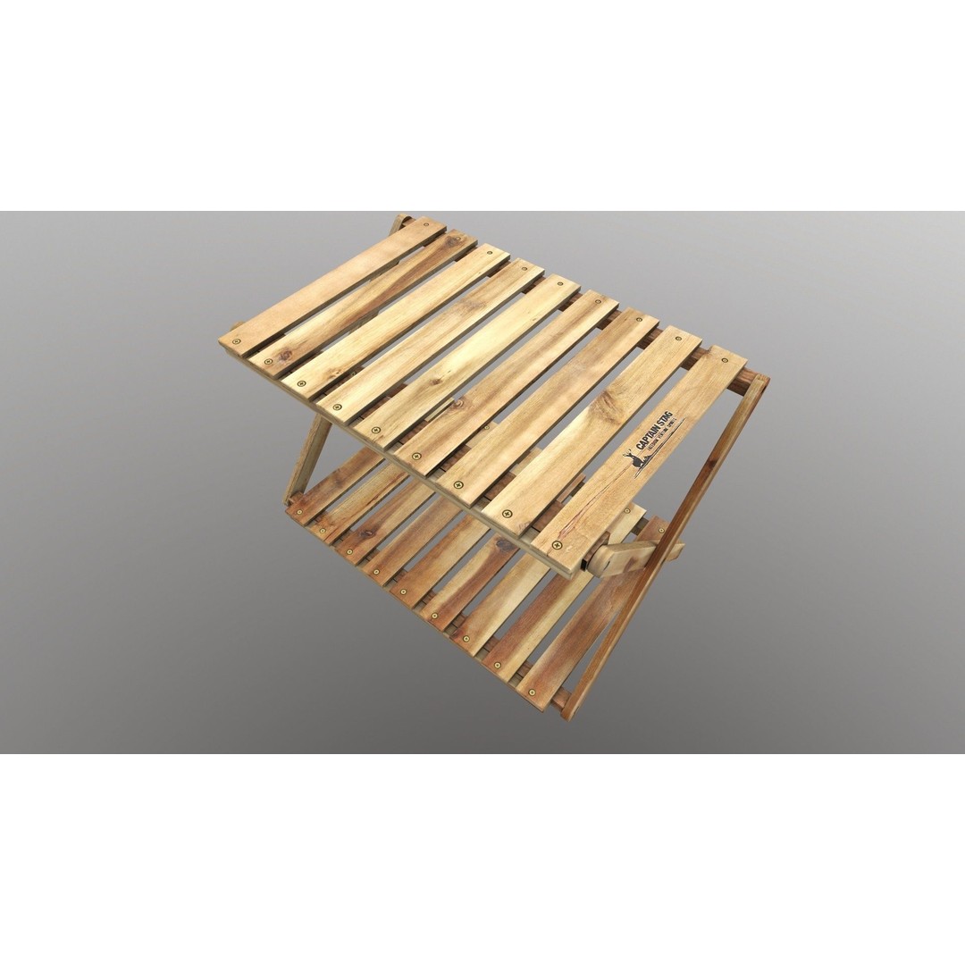 Foldable Wooden Rack 3D Model – Low Poly Game Asset, FBX - View 8