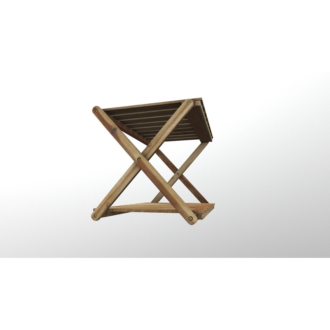 Foldable Wooden Rack 3D Model – Low Poly Game Asset, FBX - View 9