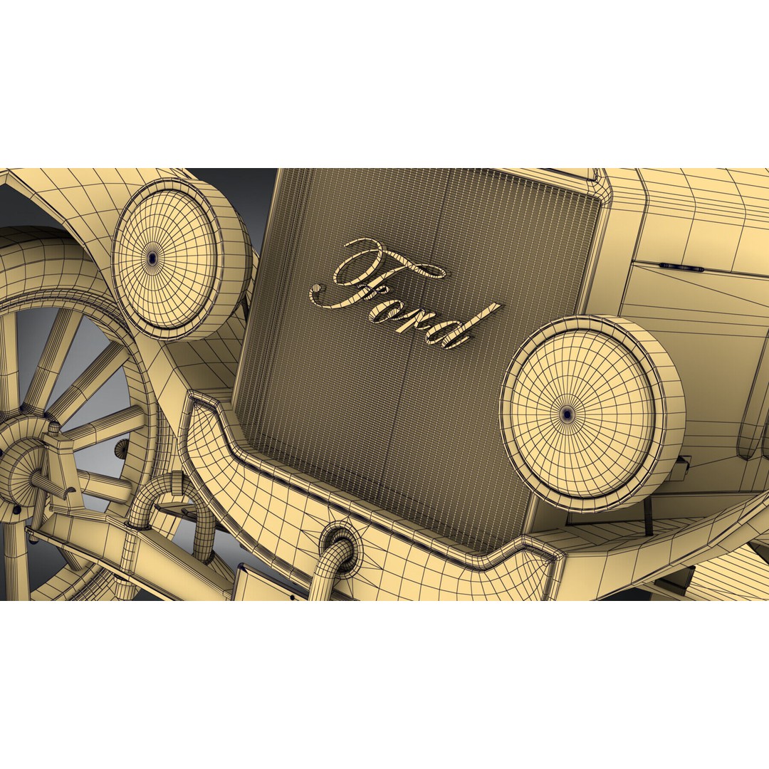 1924 Classic Car 3D Model – PBR Game-Ready Asset, FBX/Blender - View 10