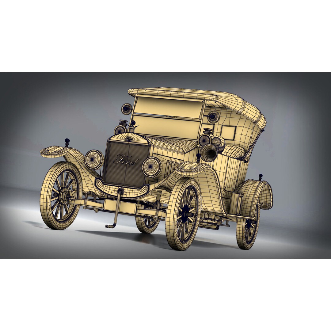 1924 Classic Car 3D Model – PBR Game-Ready Asset, FBX/Blender - View 11