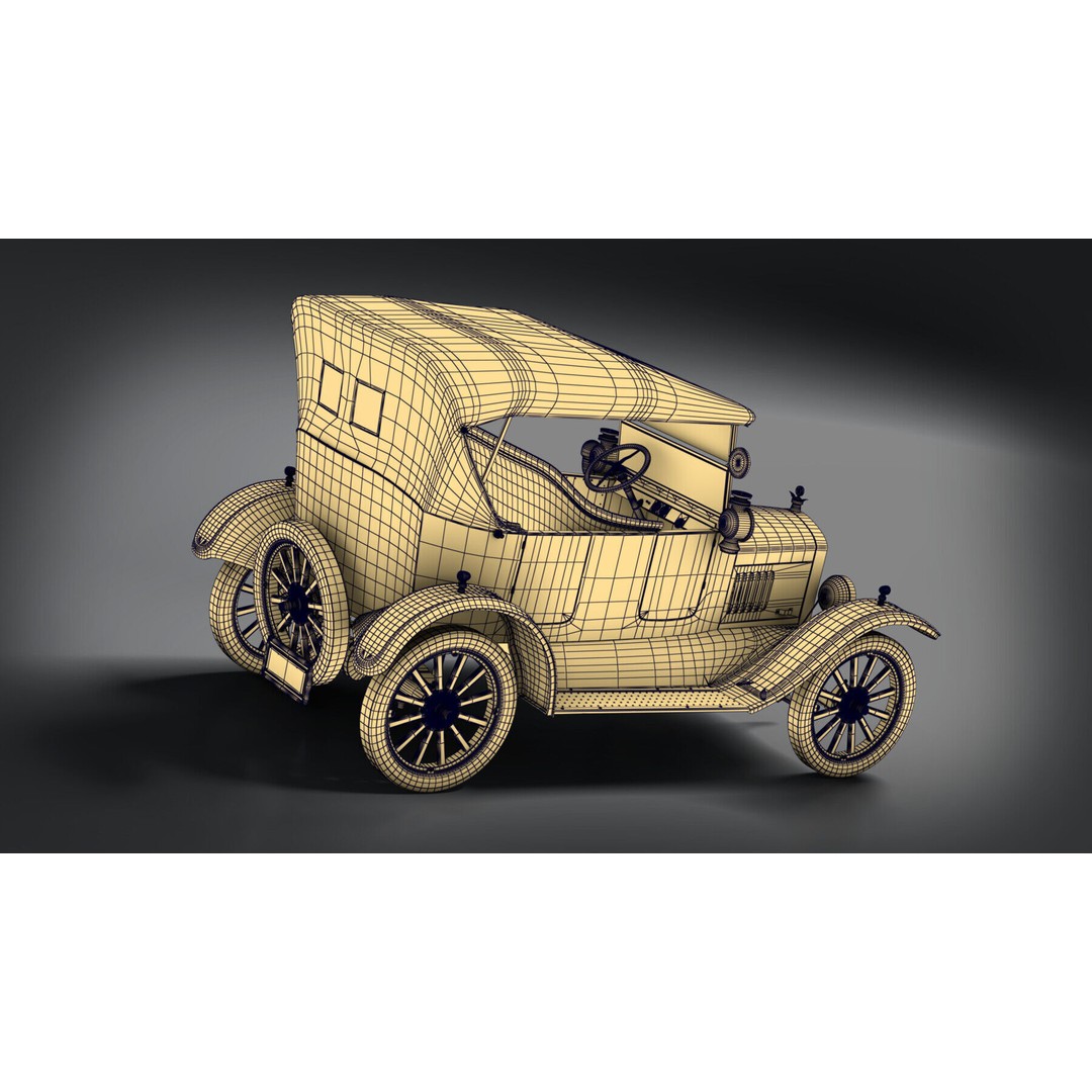 1924 Classic Car 3D Model – PBR Game-Ready Asset, FBX/Blender - View 12