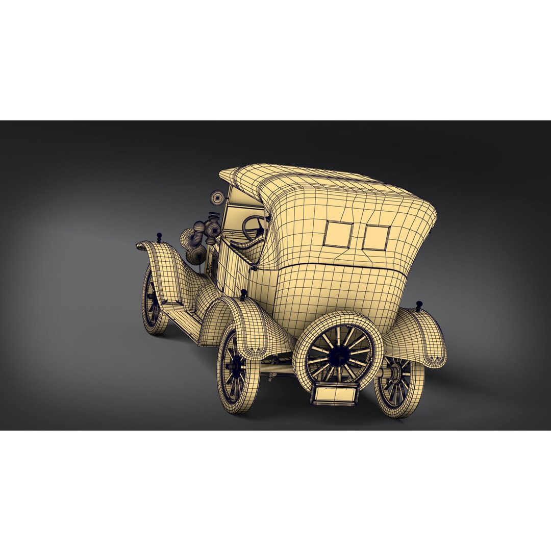1924 Classic Car 3D Model – PBR Game-Ready Asset, FBX/Blender - View 13