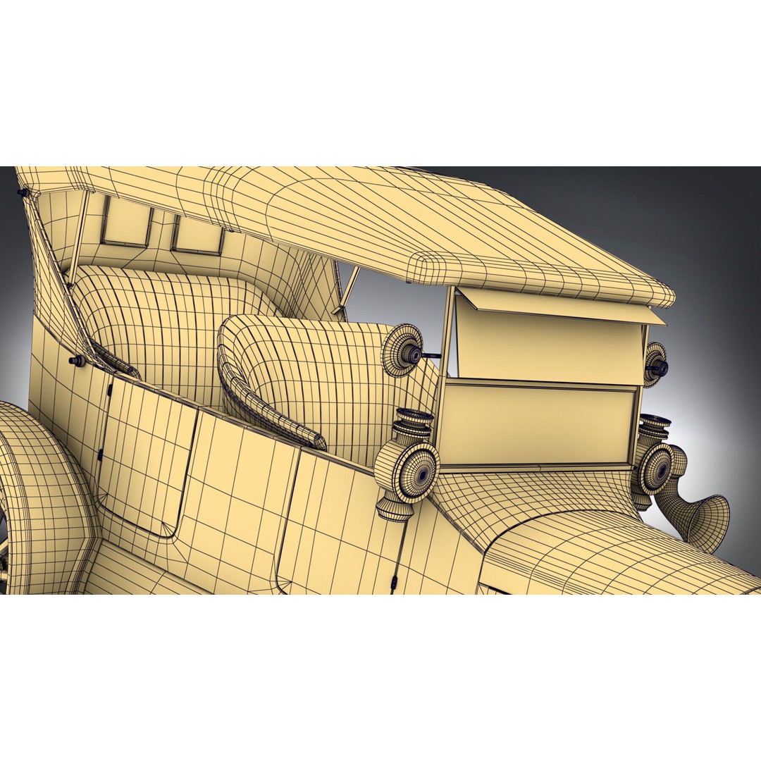 1924 Classic Car 3D Model – PBR Game-Ready Asset, FBX/Blender - View 14