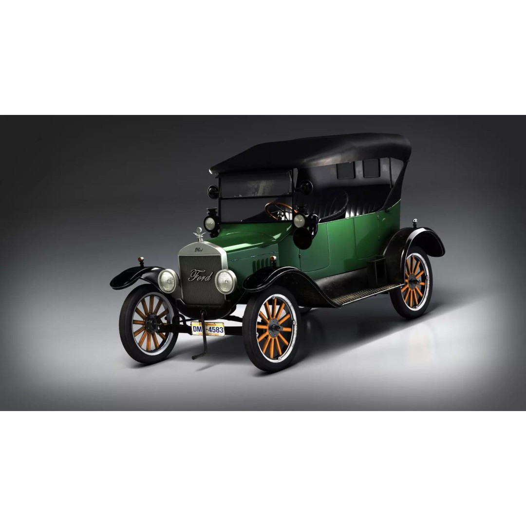 1924 Classic Car 3D Model – PBR Game-Ready Asset, FBX/Blender - View 2