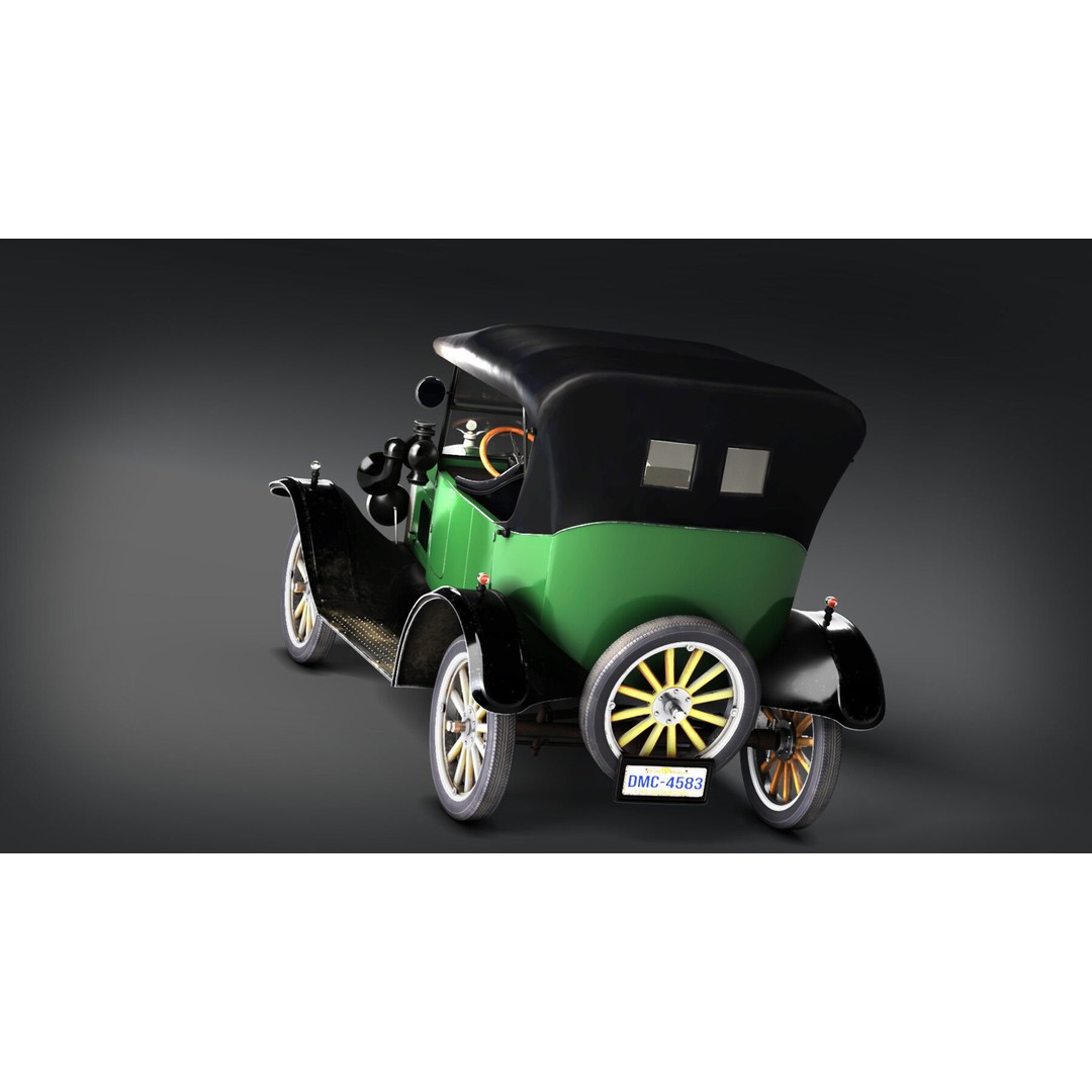 1924 Classic Car 3D Model – PBR Game-Ready Asset, FBX/Blender - View 4