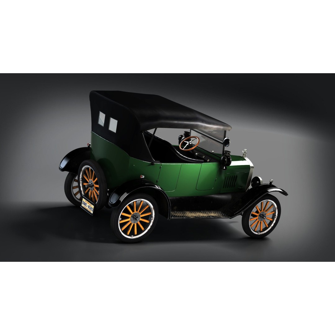 1924 Classic Car 3D Model – PBR Game-Ready Asset, FBX/Blender - View 5