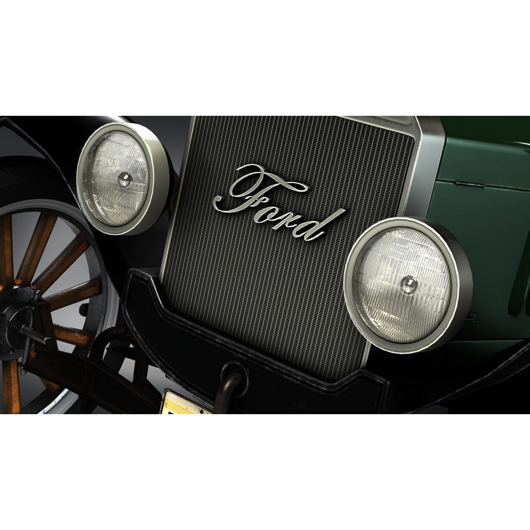 1924 Classic Car 3D Model – PBR Game-Ready Asset, FBX/Blender - View 8